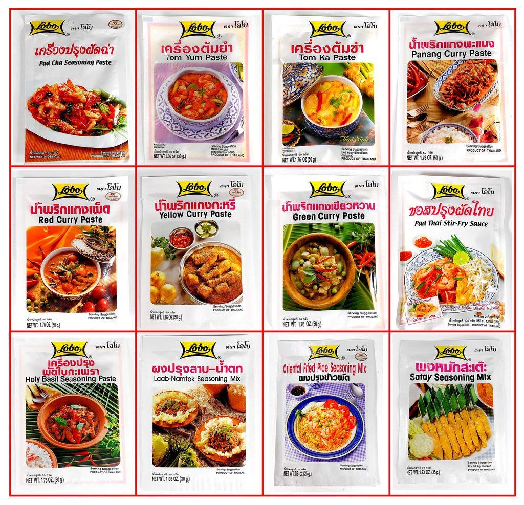 Mix thai seasoning of LOBO brand, 1.76oz. X 12 Packs