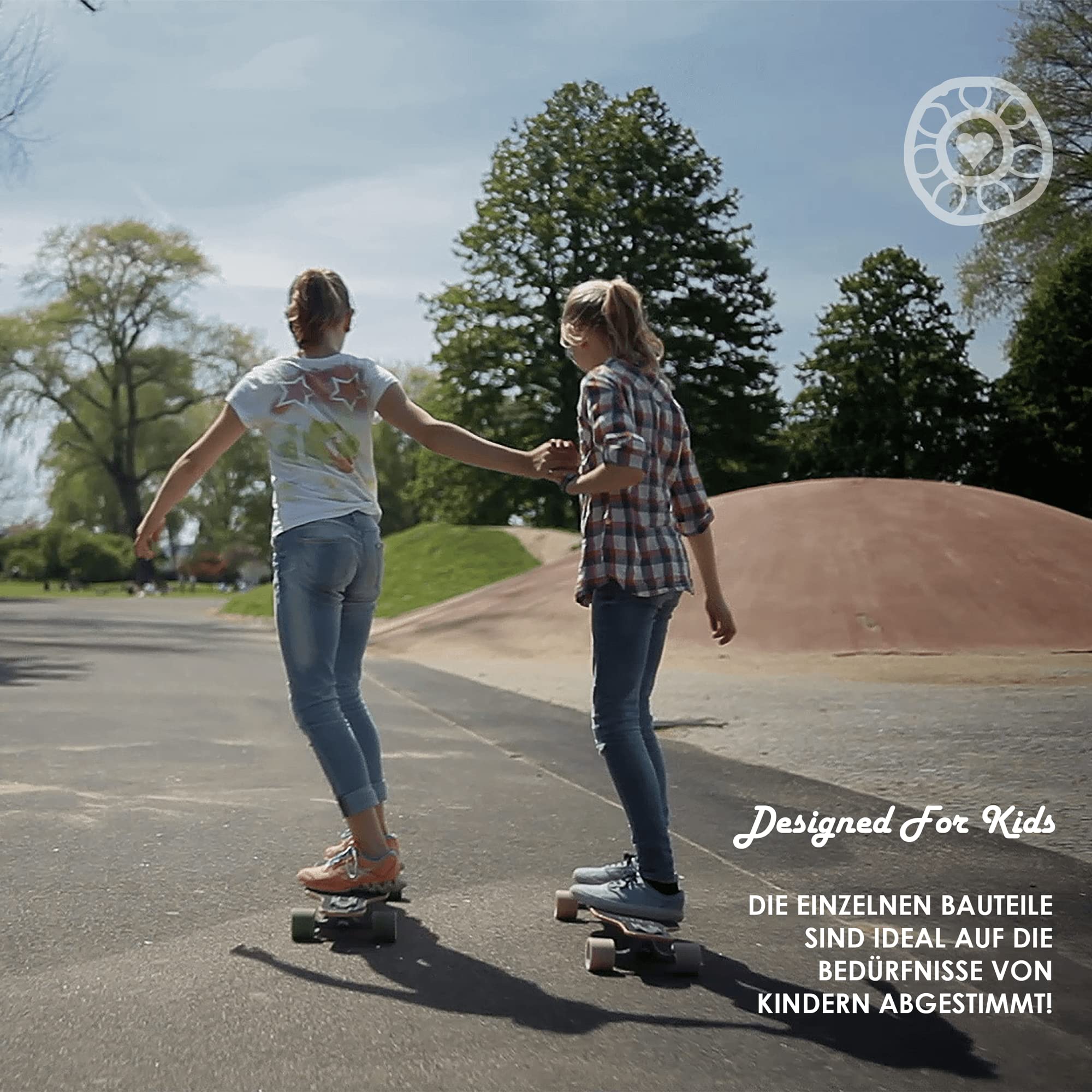BTFL Longboard für Kinder ab 5 Jahren, Komplettboard mit ABEC 9 Kugellagern, Drop Through Cruiser, Skateboard für Anfänger & Fortgeschrittene, Freeride & Outdoor
