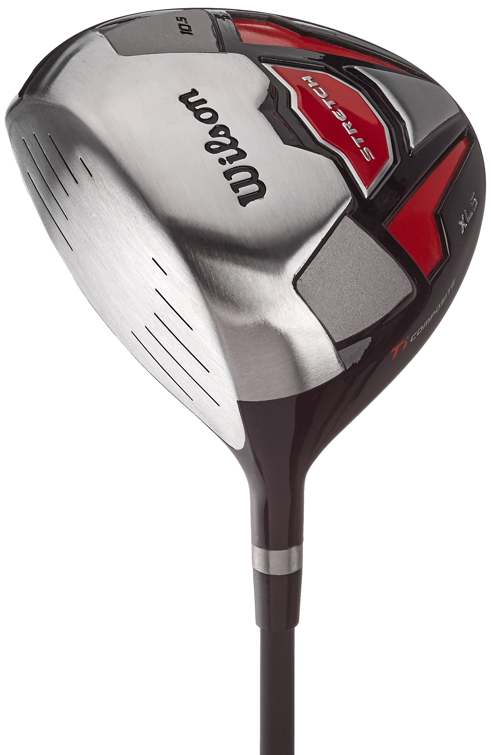 Wilson Anfänger-Amazon Exclusive Komplettsatz, 10 Golfschläger mit Carrybag, Herren, Linkshand, Stretch XL, schwarz/grau/rot, WGG157550