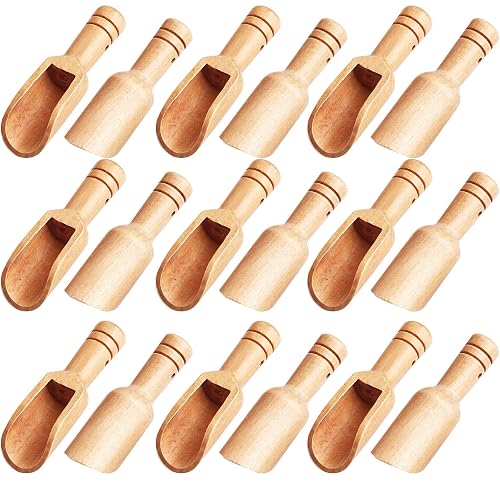 Arroyner 30 PCS Mini Wooden Spoon Mini Bamboo Spoons Small Bath Salt Spoon Small Spice Spoons for Sugar Scrubs, Spices, Bath Salts, Cooking - 30PCS