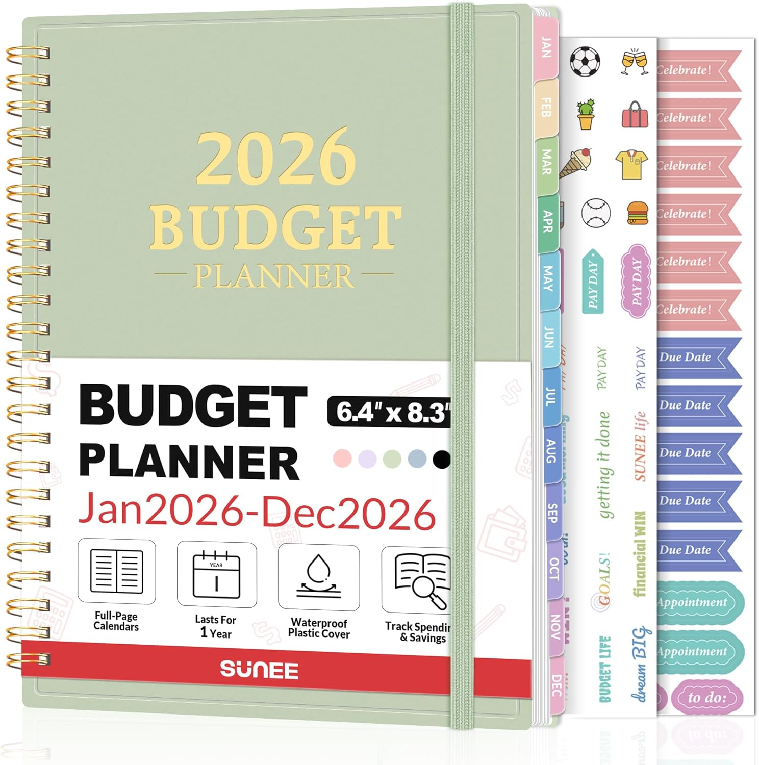 2026 Budget Planner – Monthly Budget Book from JAN 2026 – DEC 2026 with Expense Tracker Notebook, A5 Size (6.4″ x 8.3″) Bill Organizer & Finance Planner Account Book to Manage Your Finances, Green 2026 Budget Planner – Monthly Budget Book from JAN 2026 – DEC 2026 with Expense Tracker Notebook, A5 Size (6.4″ x 8.3″) Bill Organizer & Finance Planner Account Book to Manage Your Finances, Green