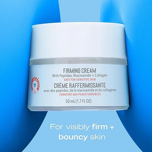 Miniatura 4 de First Aid Beauty Crema reafirmante con péptidos, niacinamida + colágeno, hidratante facial antienvejecimiento de día y noche, Jumbo 3.5 onzas