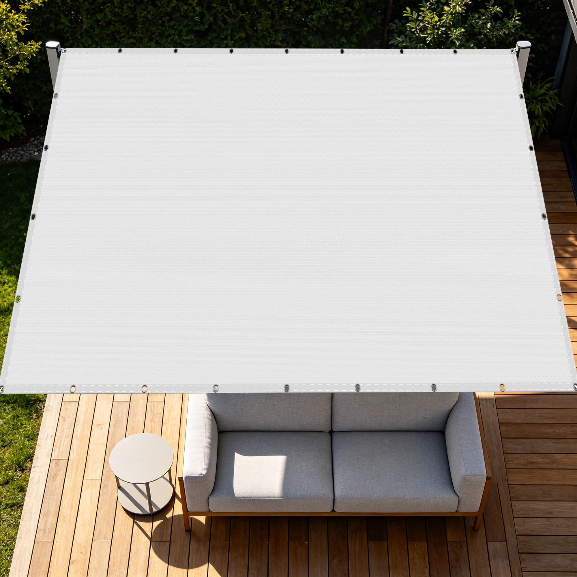 Voiles ombrages respirant haut de gamme rectangulaire blanc pur