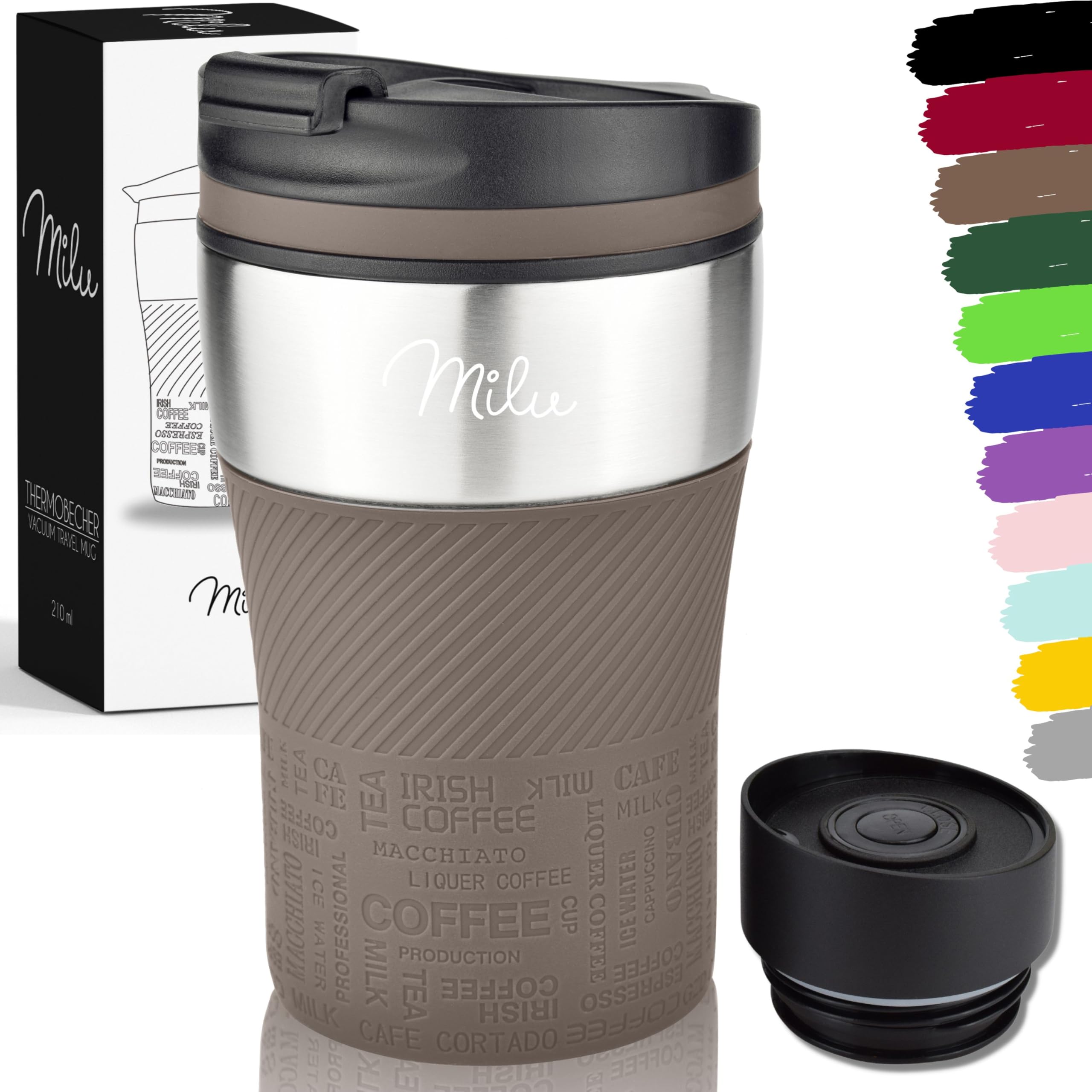 Tazza da caffè – 300 ML Close Cup con cannuccia | Tazza da caffè da viaggio a prova di perdite, tazza girevole portatile per studenti, ragazze, donne, donne
