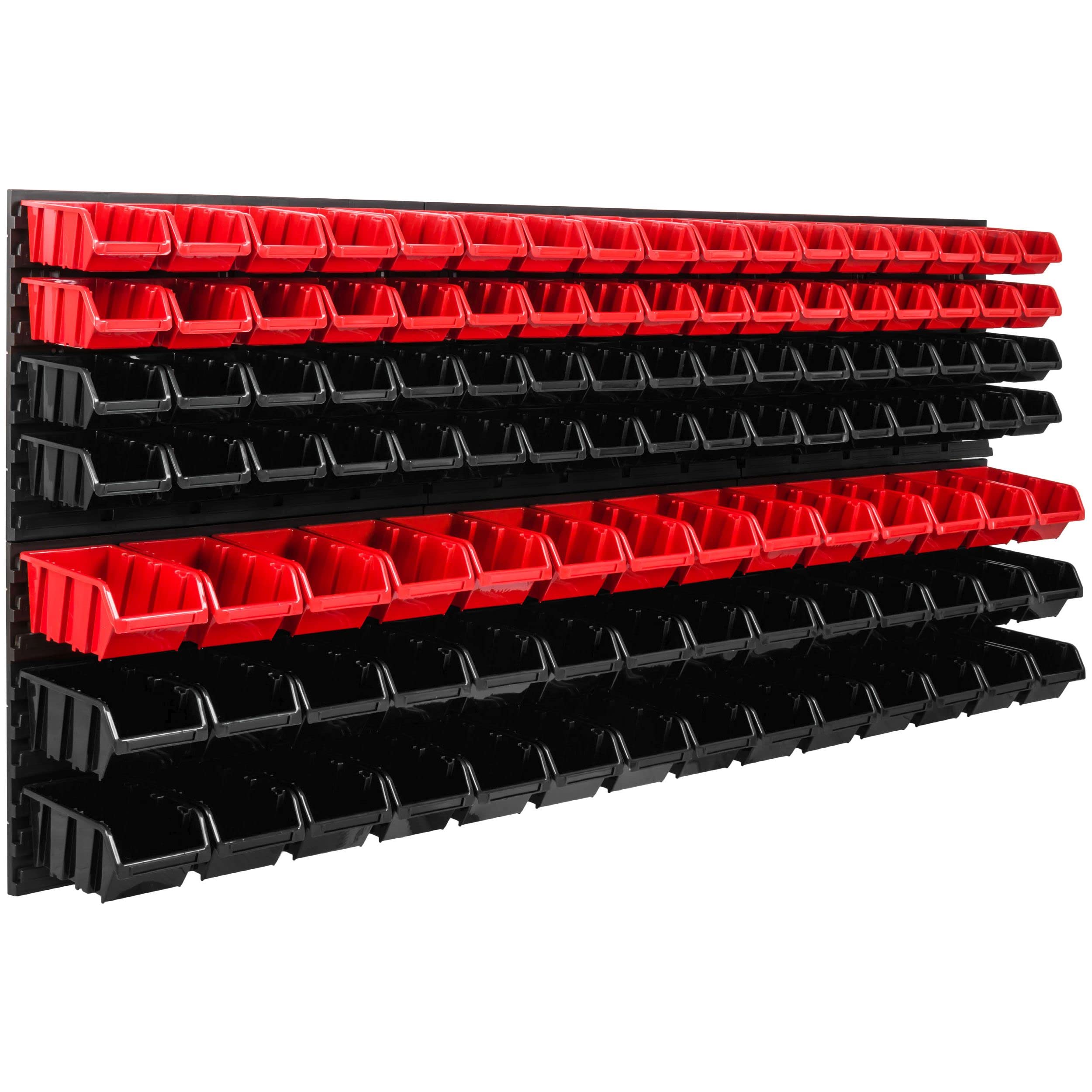 SimpleThing Lagersystem Werkstattregal | 172 x 78 cm | 110 stck. Box | Wandregal mit Stapelboxen - Wandplatten Extra Starke Schüttenregal Warkzeuglochwand Lagerregal Garage Regal