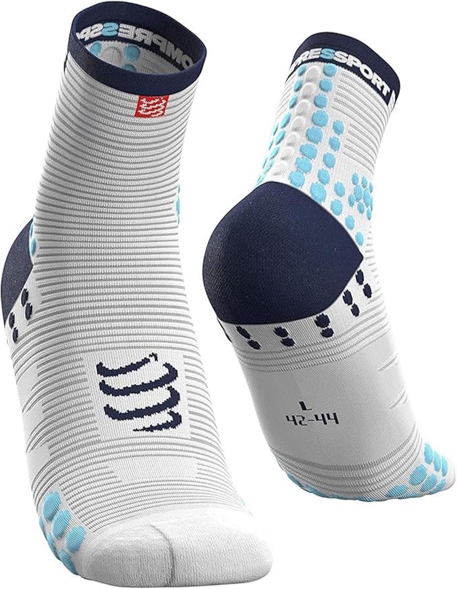 Compressport Running Socks - Pro Racing Socks V3 Run High - Prevención de ampollas - Amortiguación y transpirabilidad - Correr y triatlón - Para entrenamiento y competición - Ligeros - 2