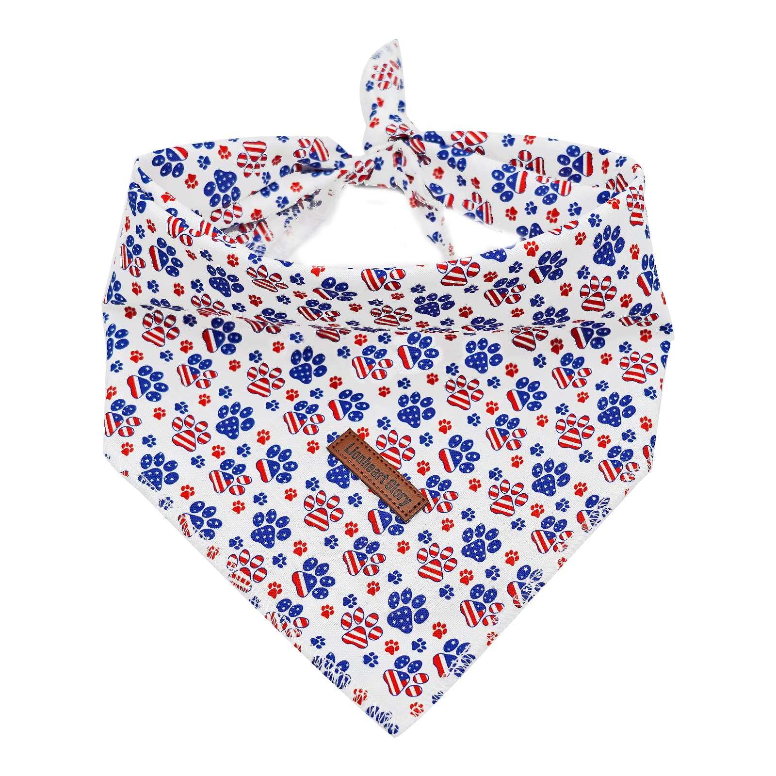 Lionheart glory American Dog Bandana 1 Pack Washable Soft Dogs Scarf, Square Adjustable Dog Bandanas for Medium Large Dogs
