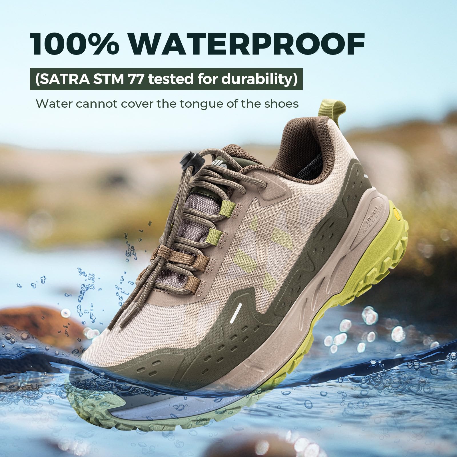 FitVille Scarpe da Escursionismo Uomo Extra Larghe Impermeabili e Antiscivolo Sneakers da Trekking Scarpe Sportive per Camminare e Outdoor