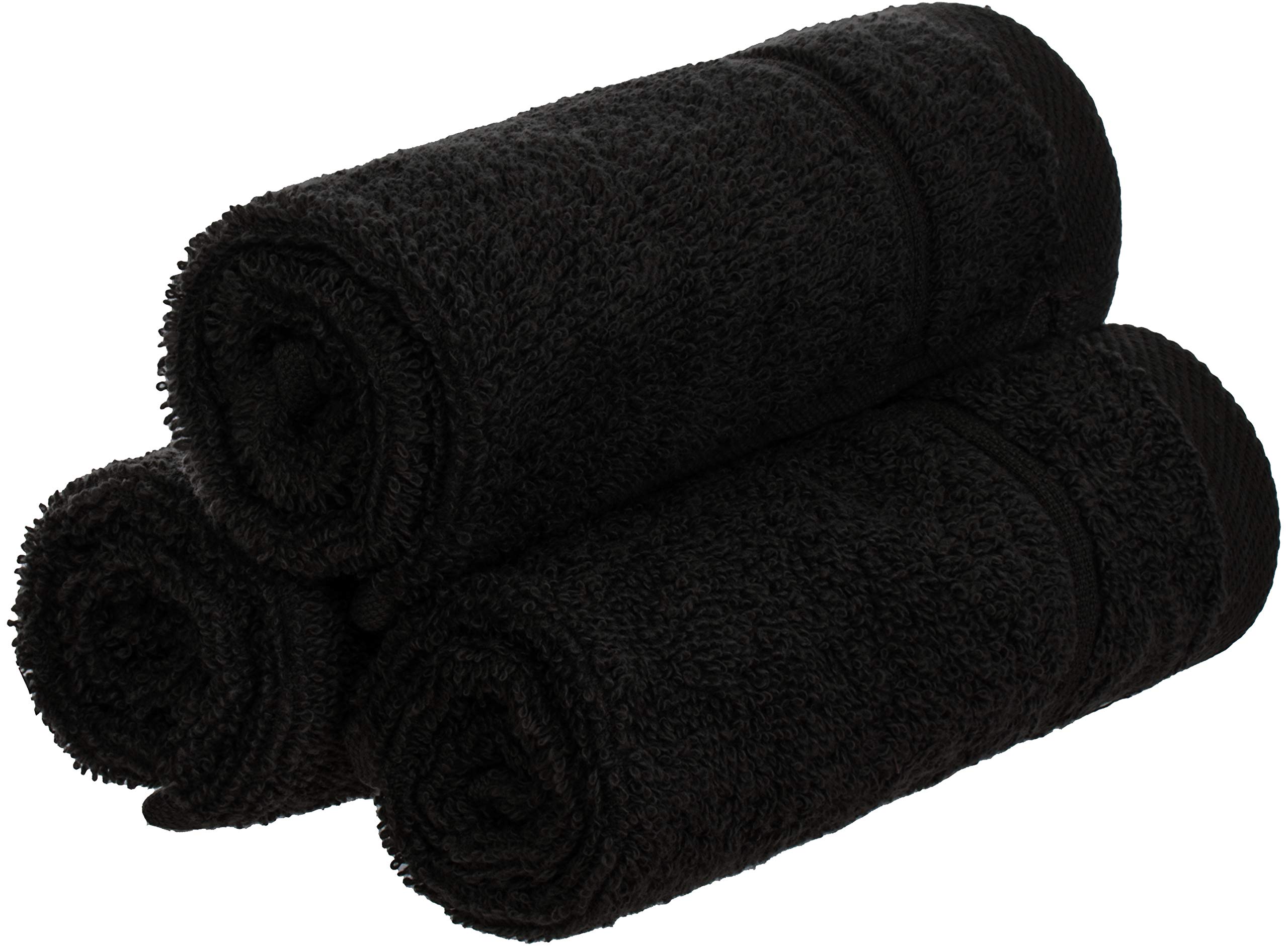 Lote de 10 Toallas de Cortesía 30 x 50 cm Algodón 450 g/m² Negro