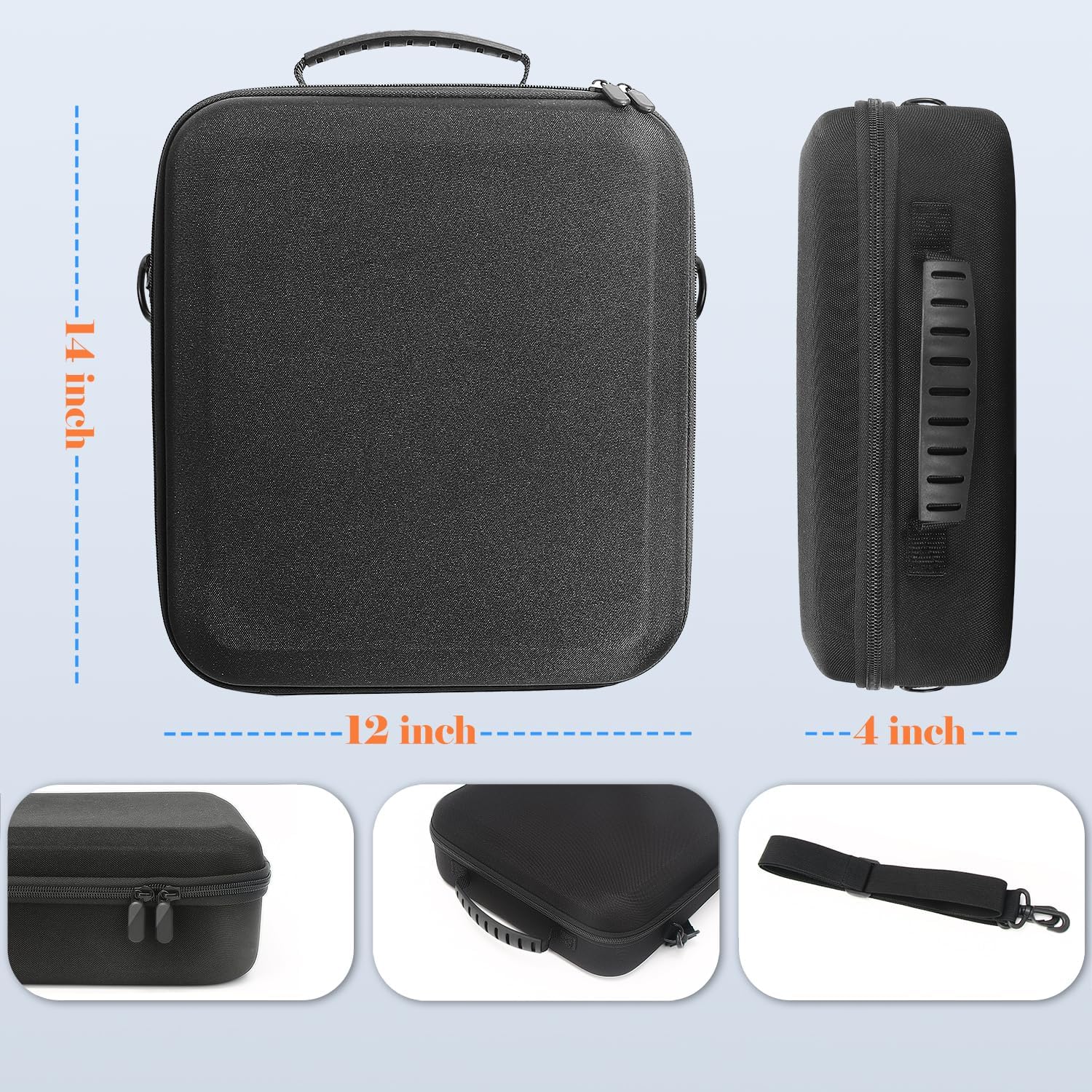 Hard Travel Case for Starlink Mini, Waterproof & Shockproof EVA Protective Cover with Adjustable Shoulder Strap | Lightweight, Portable Dual-Carry Bag for Travel Accessories (Black) - Image 4