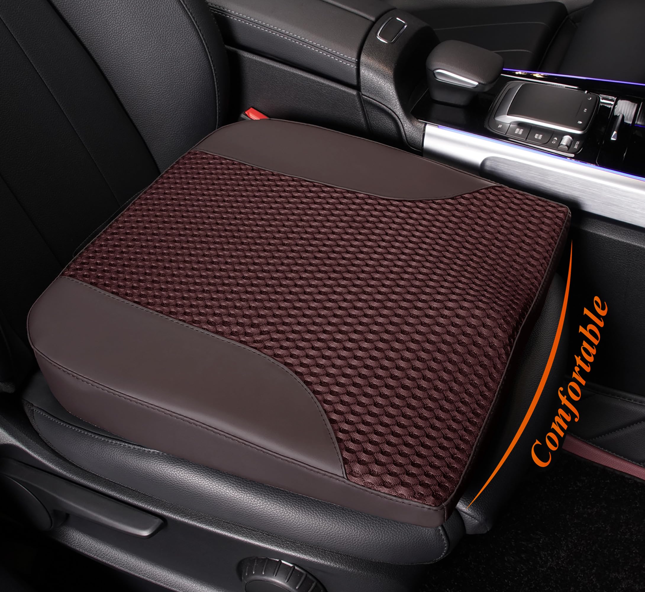 kingphenix Coussin de siège de voiture – Coussin en mousse à mémoire de forme pour un confort de conduite – Augmente la hauteur et soulage les douleurs du coccyx et du bas du dos – Voiture, camion