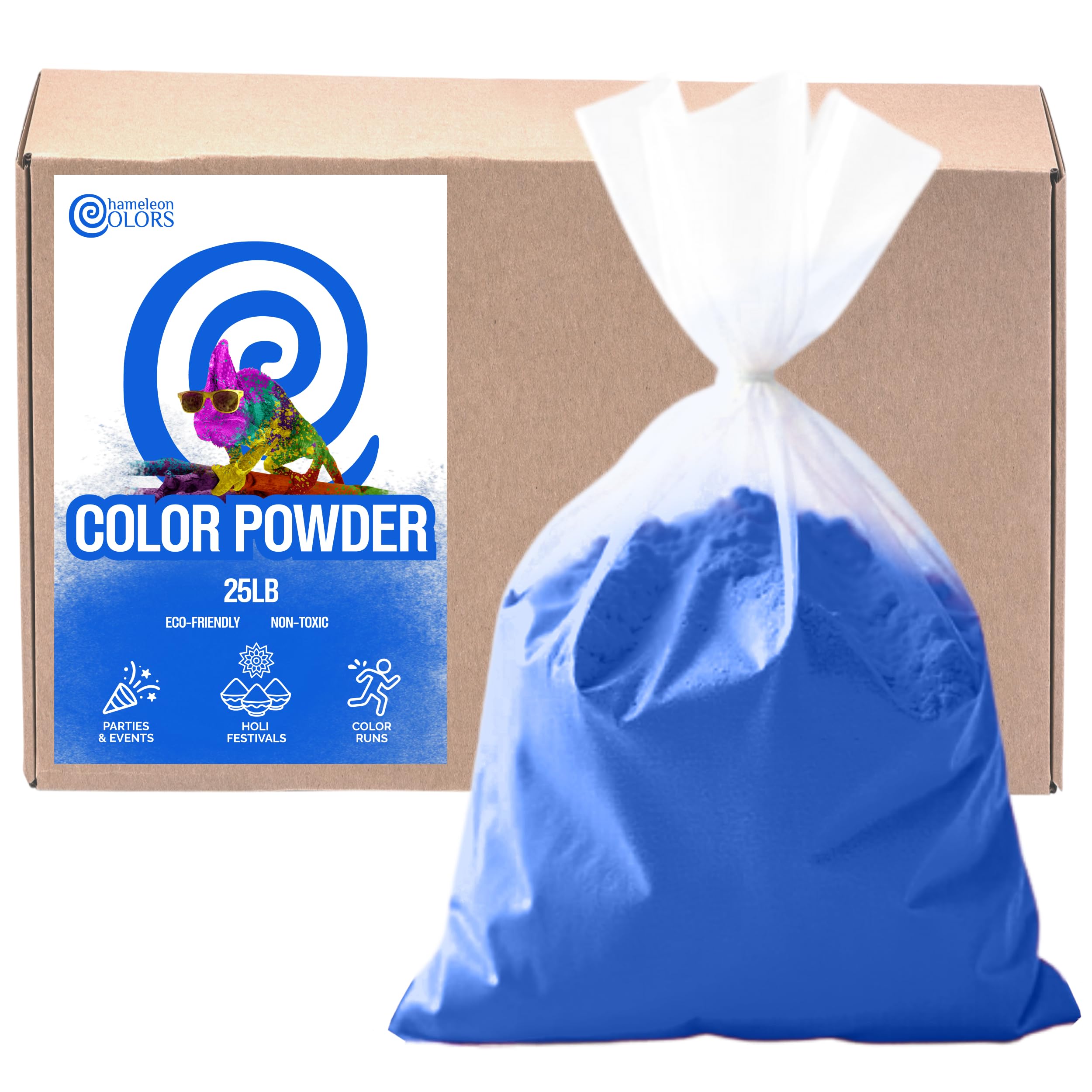 Chameleon Colors 25 lb. Color Powder - 1 Pack - Vibrant Navy Color - for 15-20 People - Non-Toxic & Gluten-Free - Color Powder for Outdoor Games, Play, Wintertime & Snow Activities