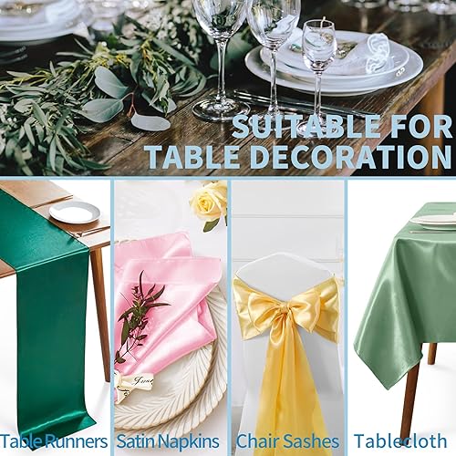 Miniatura 6 de Homiest Turquoise Satin Fabric by The Yard, 3 Yards x 58 Inch Charmeuse Satin Fabric Silky & Shiny Cloth Fabric, Smooth Bridal Satin Fabric for