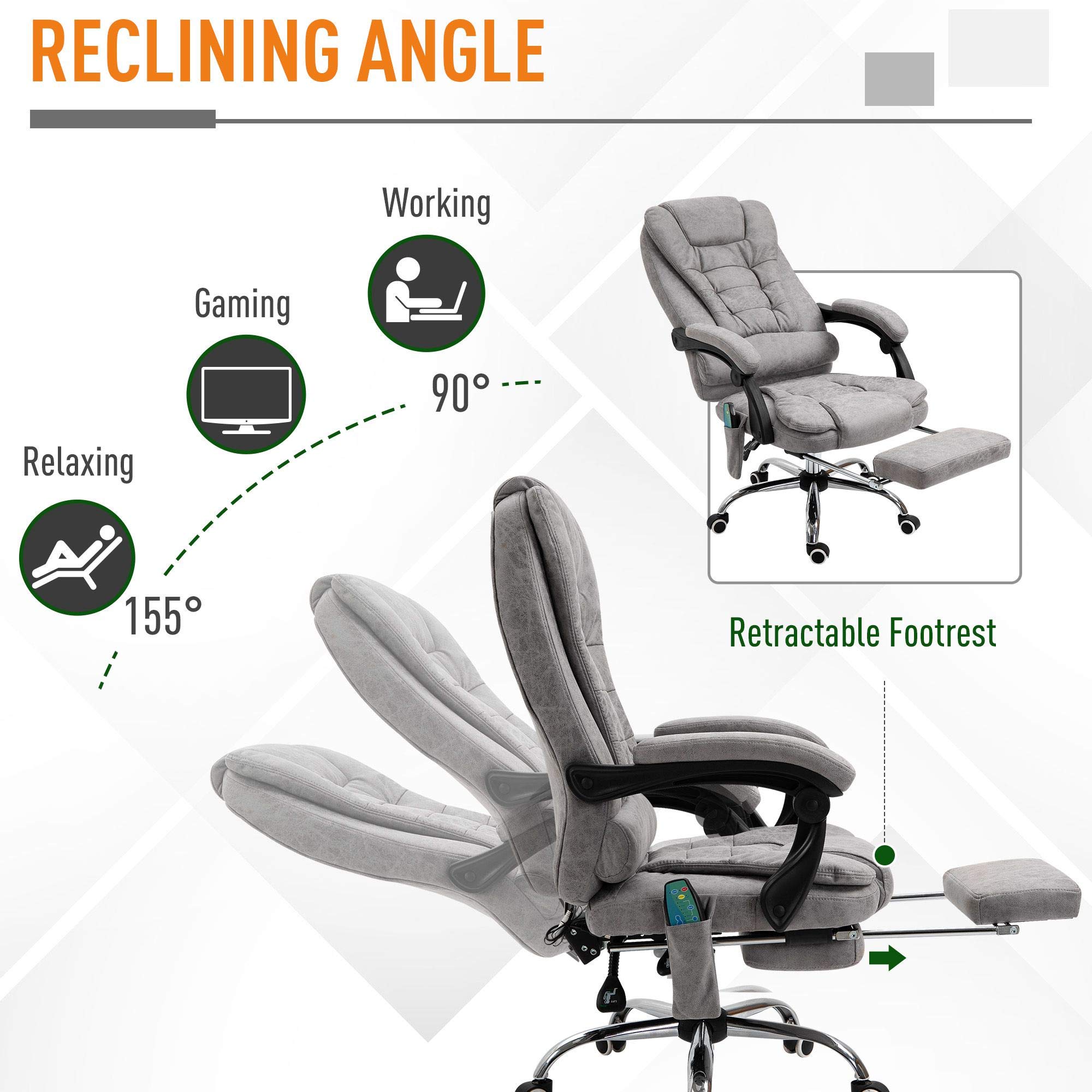 Vinsetto Heated 6 Points Vibration Massage Executive Office Chair