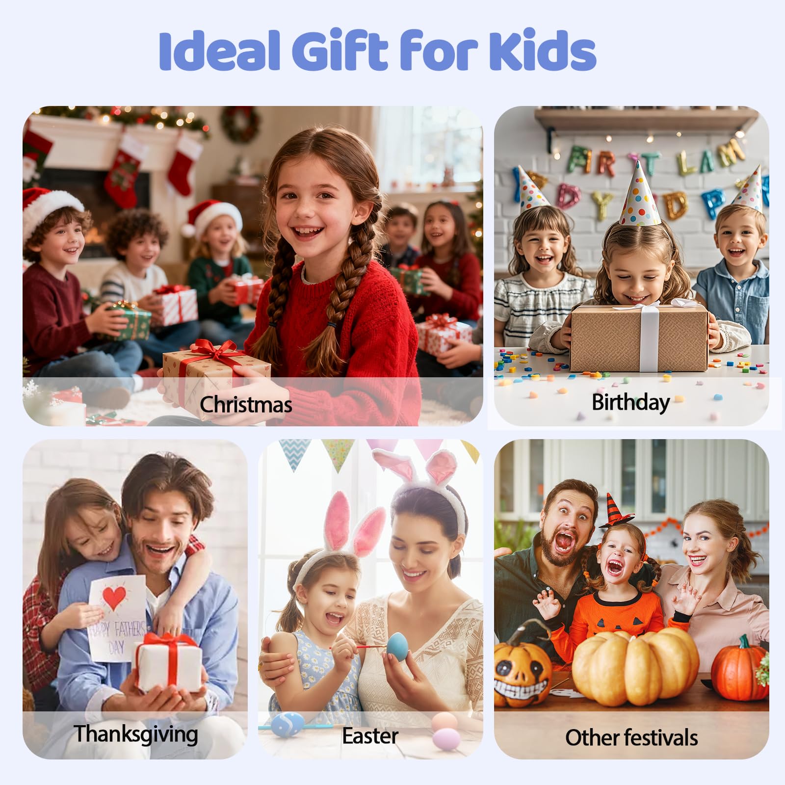 4G Smartwatch Bambini GPS, Orologio Smartwatch per Bambino Bambina Telefono | Videochiamata Chat Vocale Contapassi Camera Modalità Classe Gioco, Smart Watch Ragazza e Ragazzo 4-12 Anni Regalo Blu