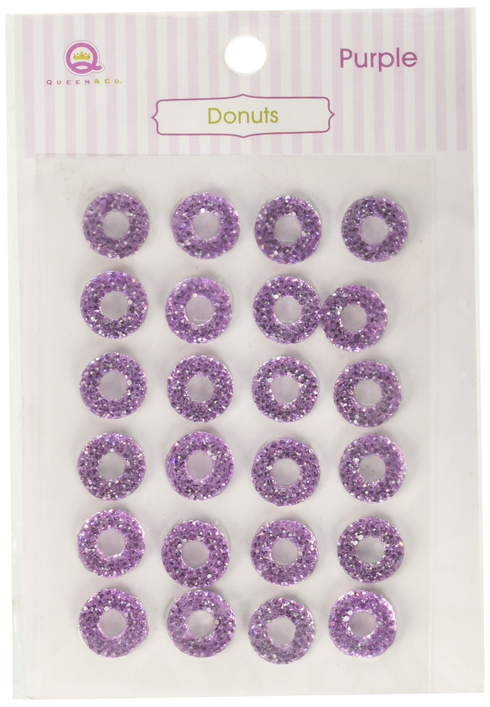 Queen& Co Donuts Self-Adhesive 2-Purple, Other, Multicoloured, 9.39x12.59x0.3 cm
