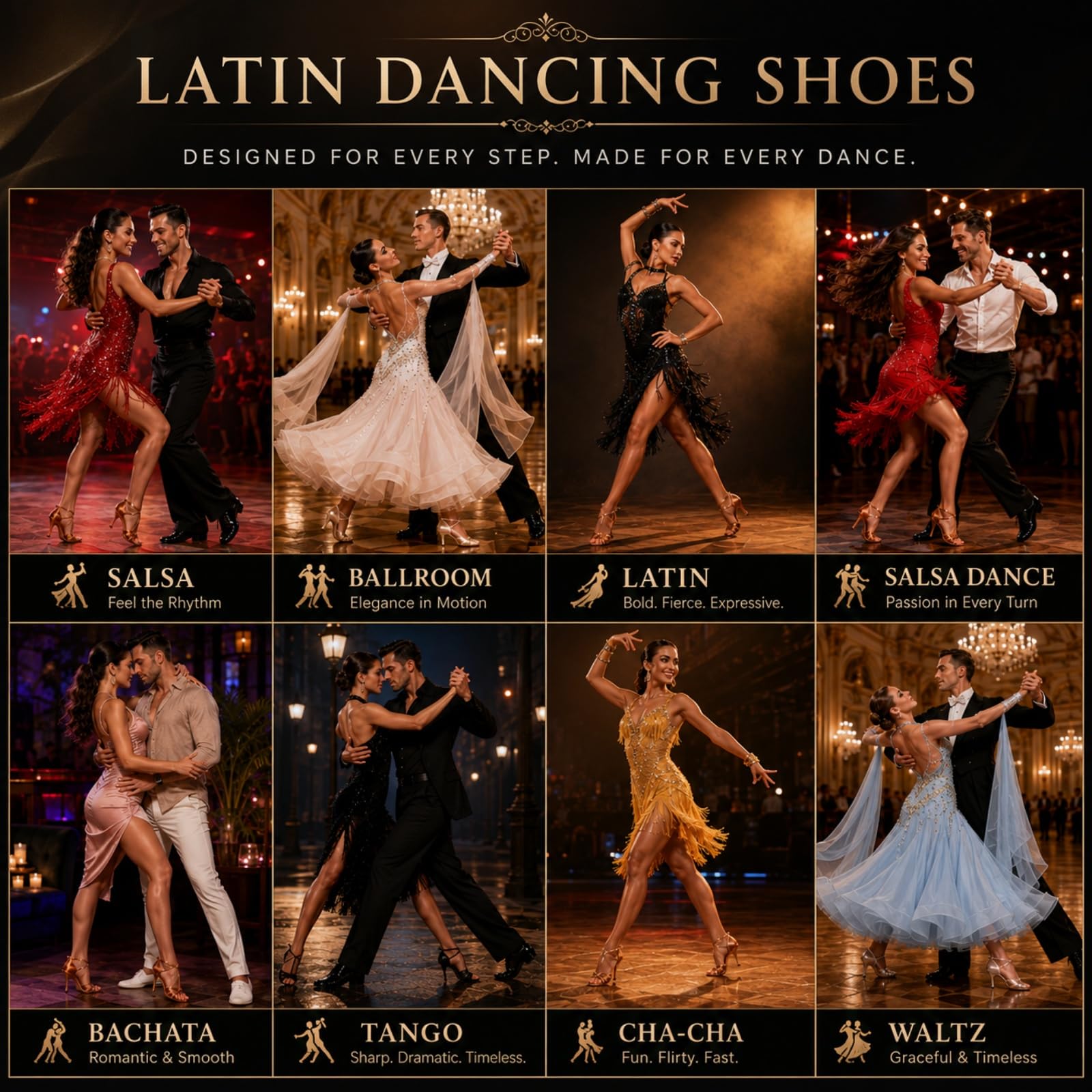 Hixingo Scarpe Ballo Latino Donna Tacco Basso 3cm | Ideale Per Salsa e Ballo Da Sala. Realizzato In Materiali Morbidi e Traspiranti Per Un Comfort Eccezionale Ballando