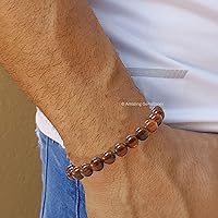 Vista 680 de Amazing Gemstone Yaxaite Bracelet for Women Men's Gifts - Protection Healing Crystal Bracelet - 8mm Gemstone Beaded Adjustable Bracelet Pulseras