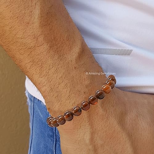 Vista 680 de Amazing Gemstone Yaxaite Bracelet for Women Men's Gifts - Protection Healing Crystal Bracelet - 8mm Gemstone Beaded Adjustable Bracelet Pulseras