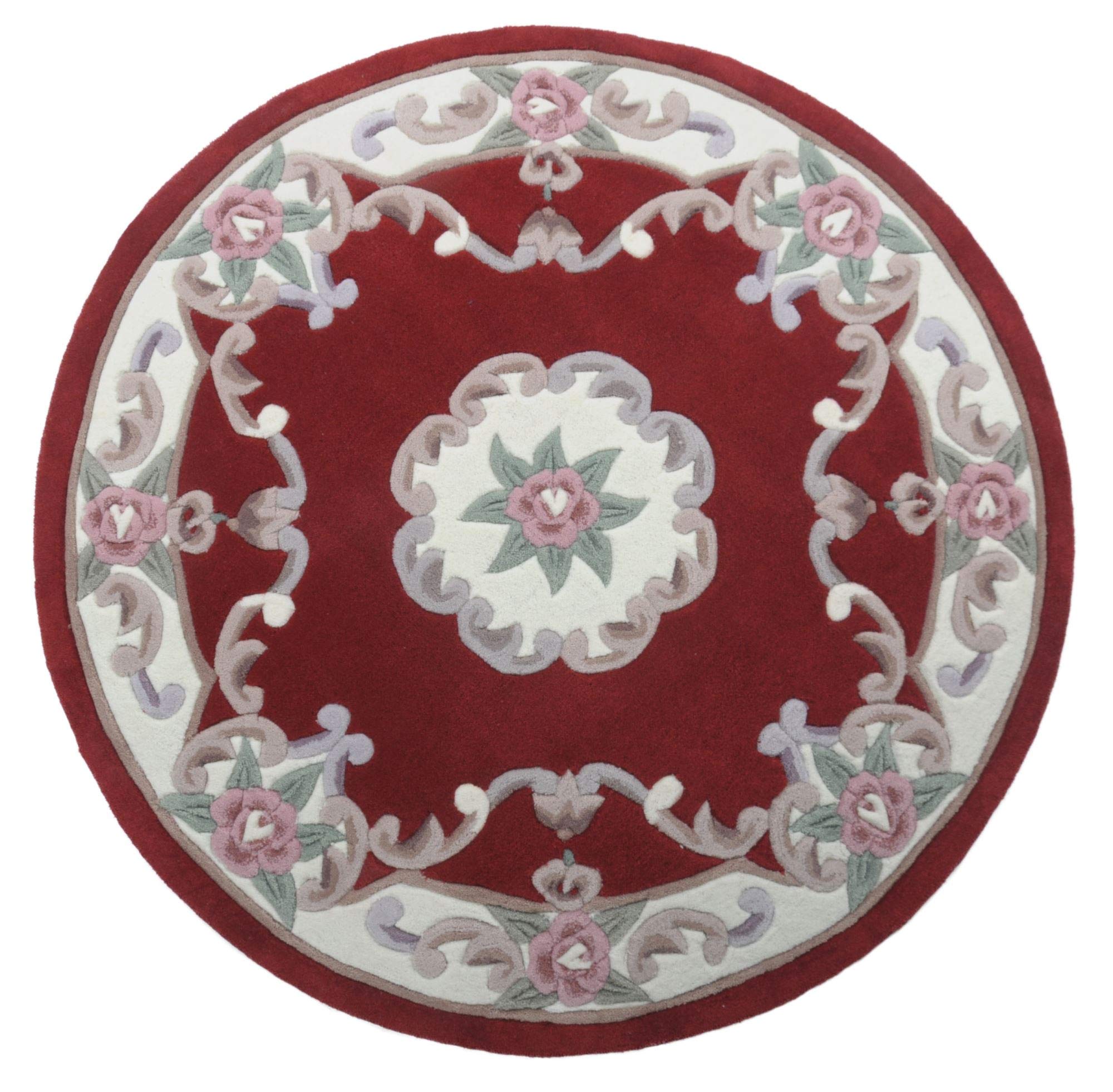 THEKO Ming Teppich – Rundes Aubusson-Designknäuel aus Kunstfaser