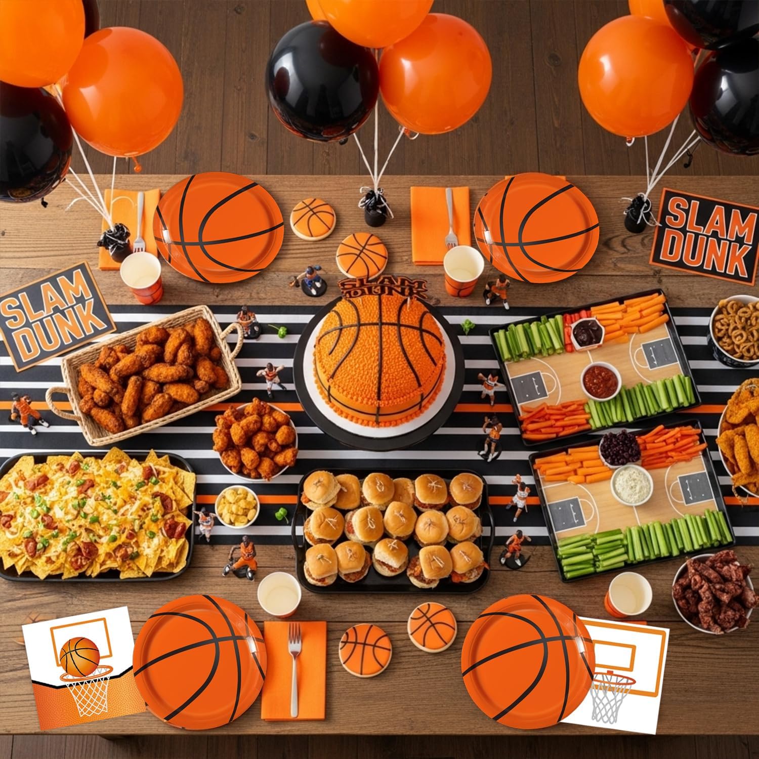 150 PCS Basketball Plates and Napkins Supplies - Dinner & Dessert Plates, Napkins for Basketball Birthday Party Decorations, Serves 50 - Image 4