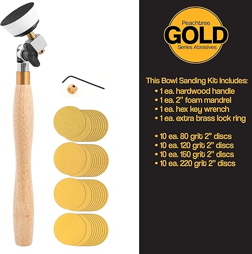 Miniatura 5 de Lijadora de tazón de 2 pulgadas de diámetro con cabezal de rodamiento doble y lijadora de gancho y bucle de espuma de 2 pulgadas con mandril de 14