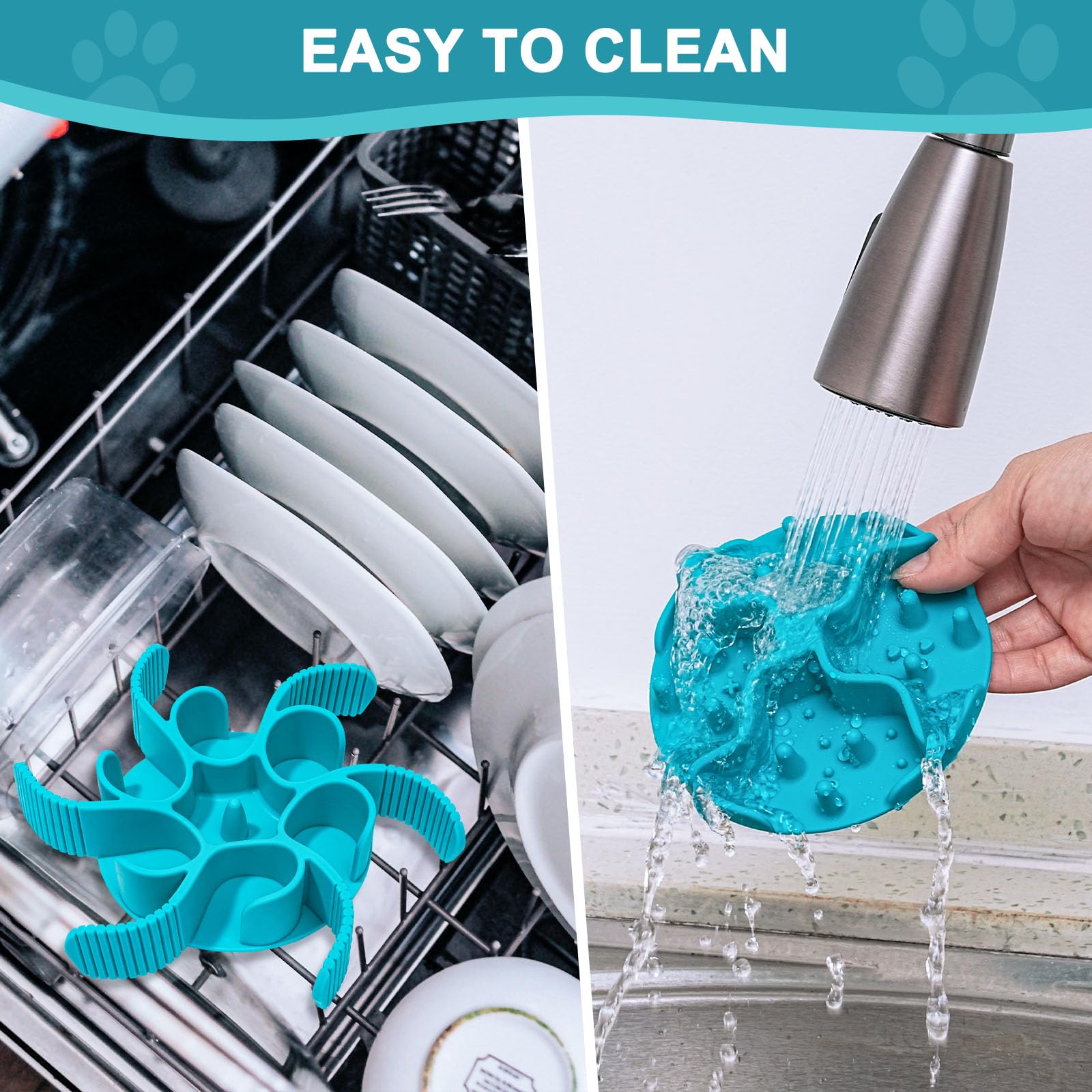 Slow Feeder Insert for Dog Bowl - 2PCS Anti-Bloat Silicone Mat with Super Suction, Slow Feeder Dog Bowls for Puppy Large Breed Dogs - image 6