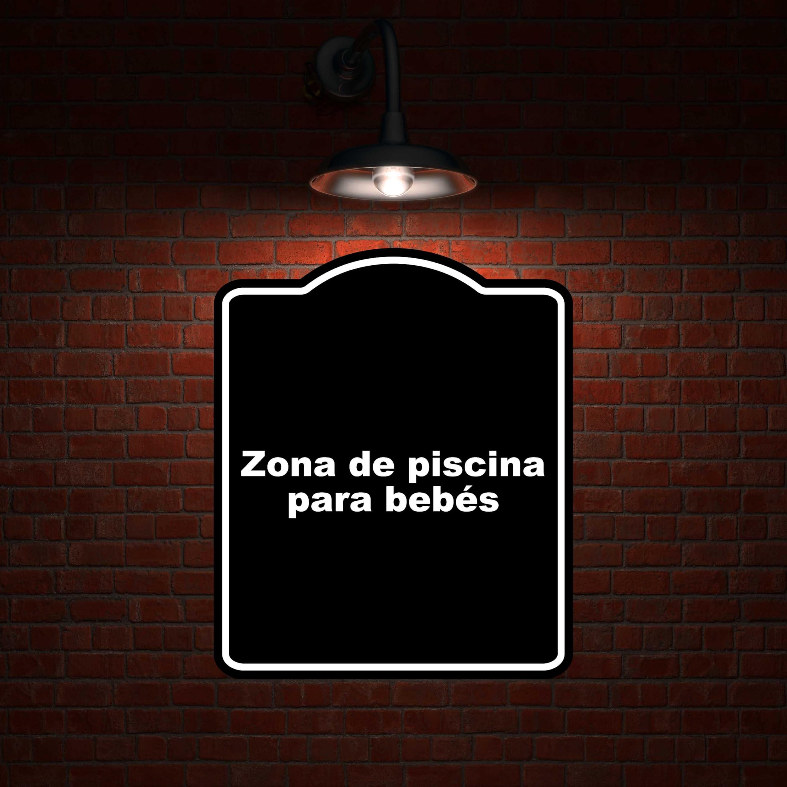 Zona de piscina para bebés BLACK Aluminum Composite Sign 8.5 x 10 inches