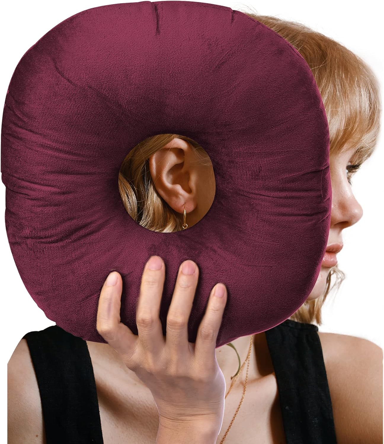 Hshbxd Ear Piercing Pillow for Side Sleepers, Donut Pillow
