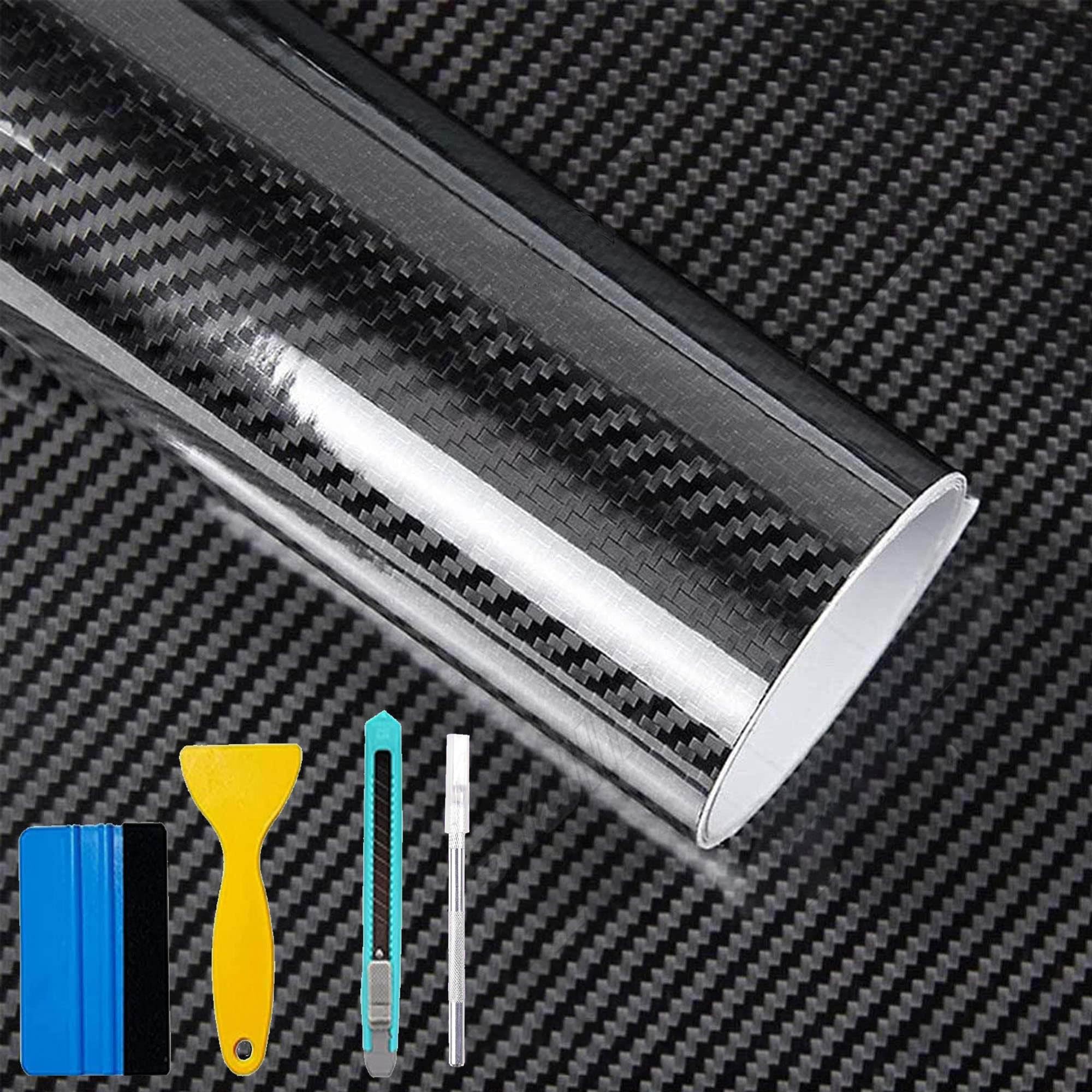 Vinilo Fibra de Carbono 6D,Negro,300 x 30 cm,Adhesivo Impermeable para Coche,película autoadhesiva de Vinilo para Coche, protección para Motocicletas, Ratones, Cascos de Moto, mandos
