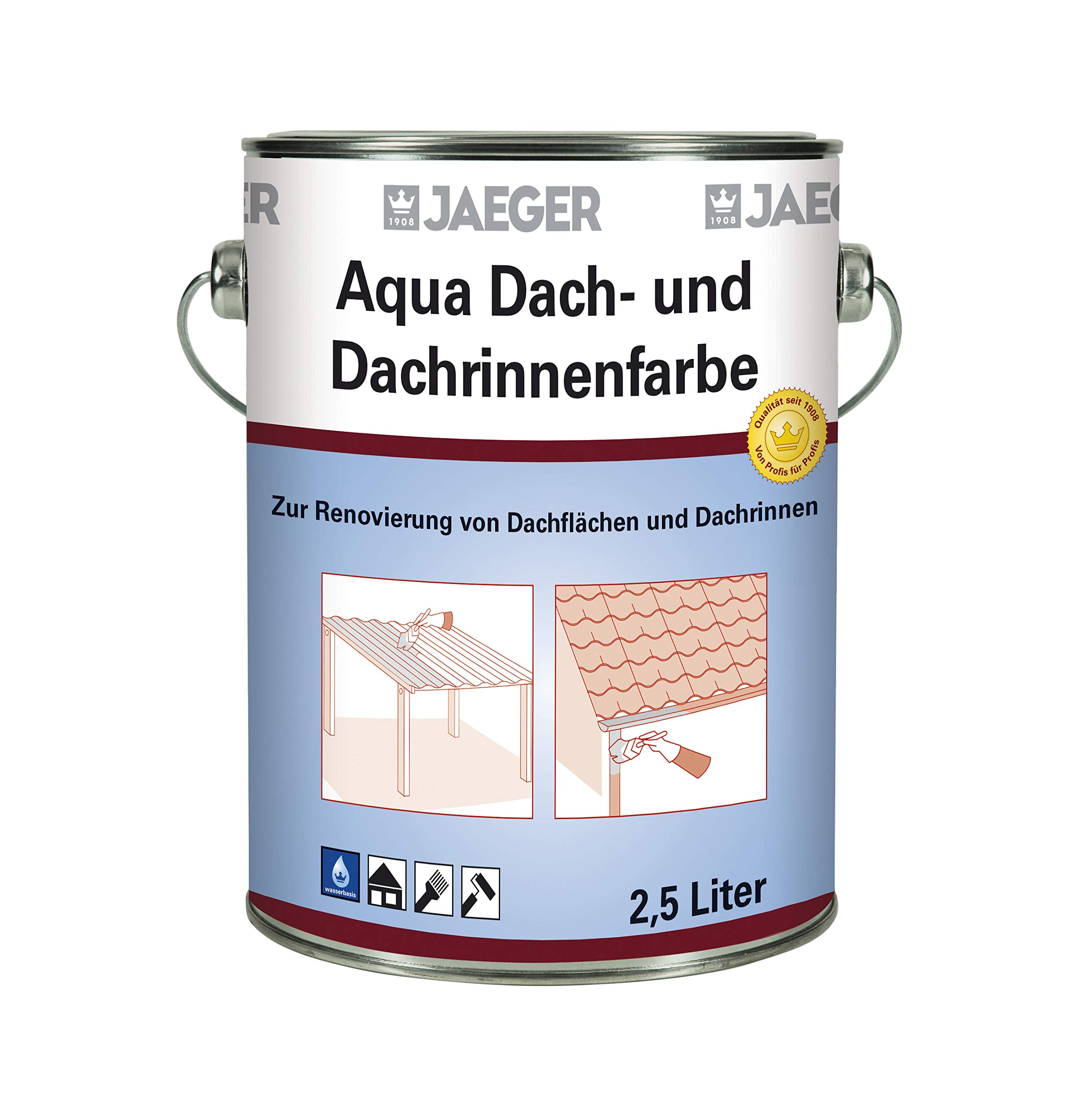 Aqua Dach- und Dachrinnenfarbe, rotbraun, 2,5 l