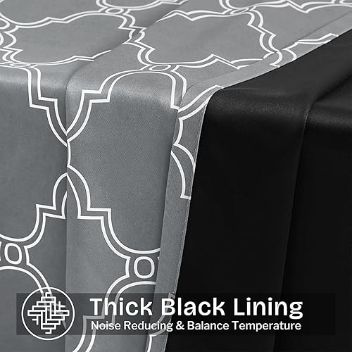 Miniatura 8 de Melodieux Cortinas opacas completas con estampado marroquí de 84 pulgadas de largo, para dormitorio, sala de estar, aislamiento térmico, reducción