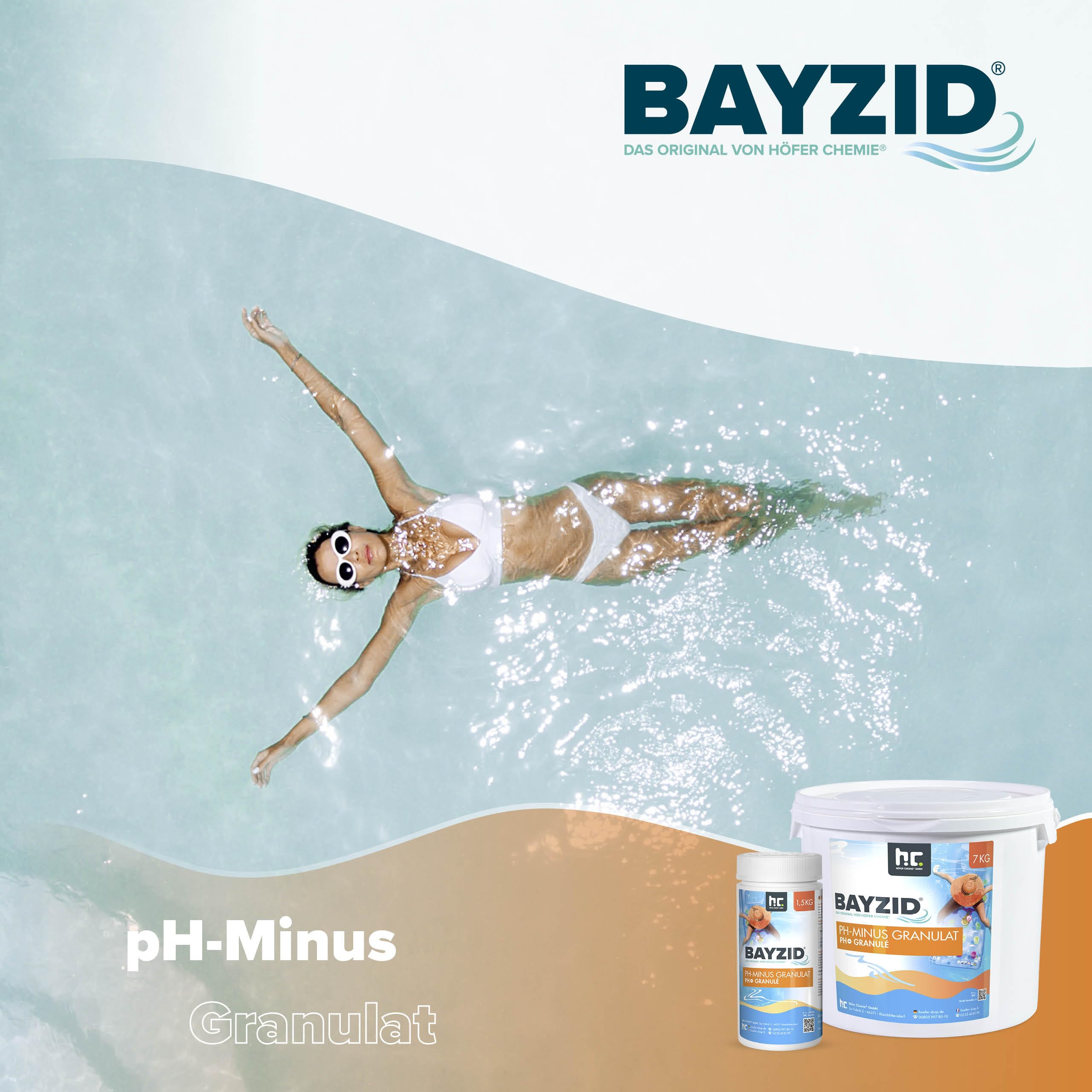 Höfer Chemie 7 kg pH Senker Granulat zur Senkung des pH Werts im Pool - pH Minus für Schwimmbad & Spa