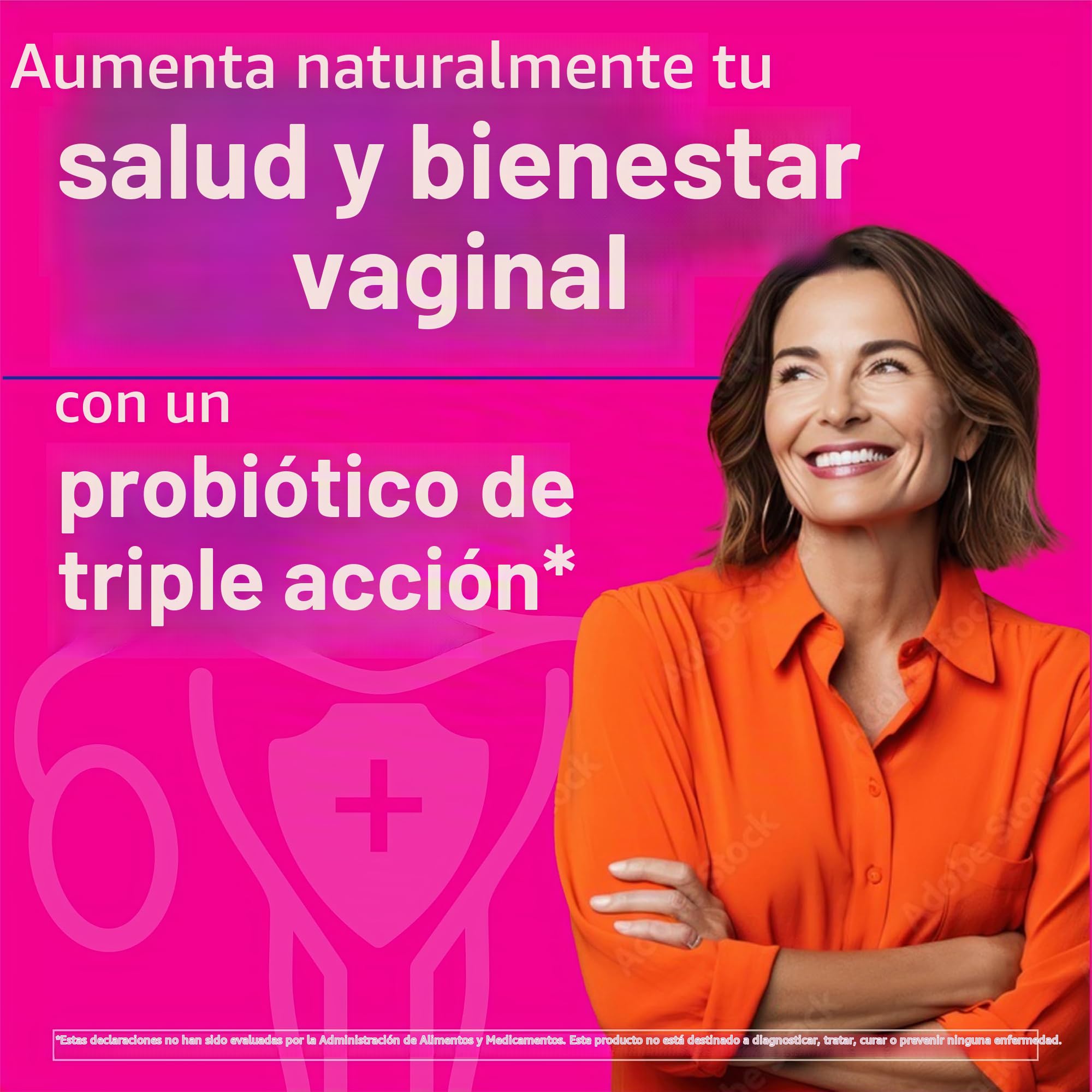 Florajen Probiótico de triple acción para mujer, prebiótico + probiótico + arándano para apoyo vaginal, digestivo e inmunológico, acción rápida, estudiado clínicamente, sin gluten y vegano, (30