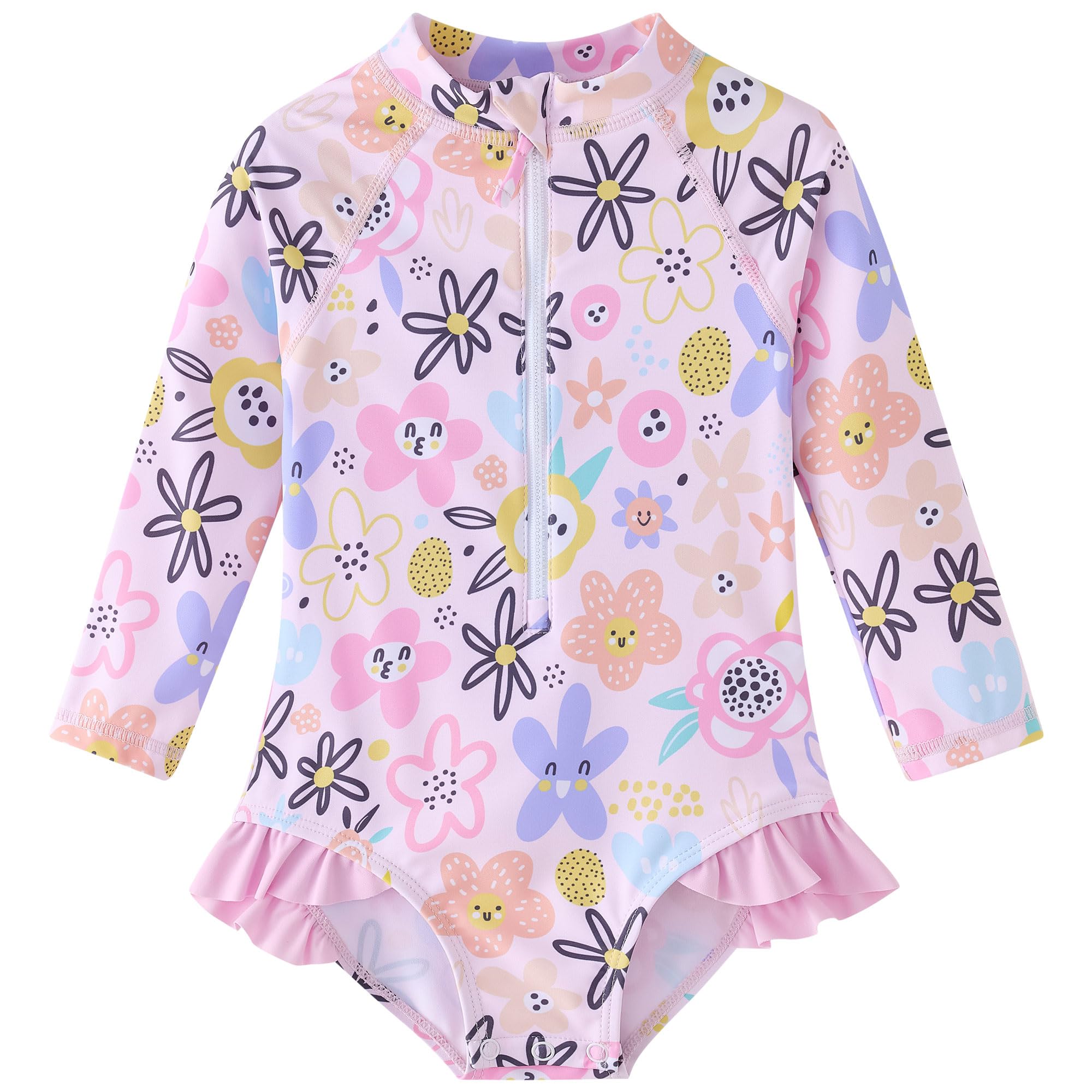 UMELOK Baby Girl One Piece Swimsuit Infant Long Sleeve Bathing Suit