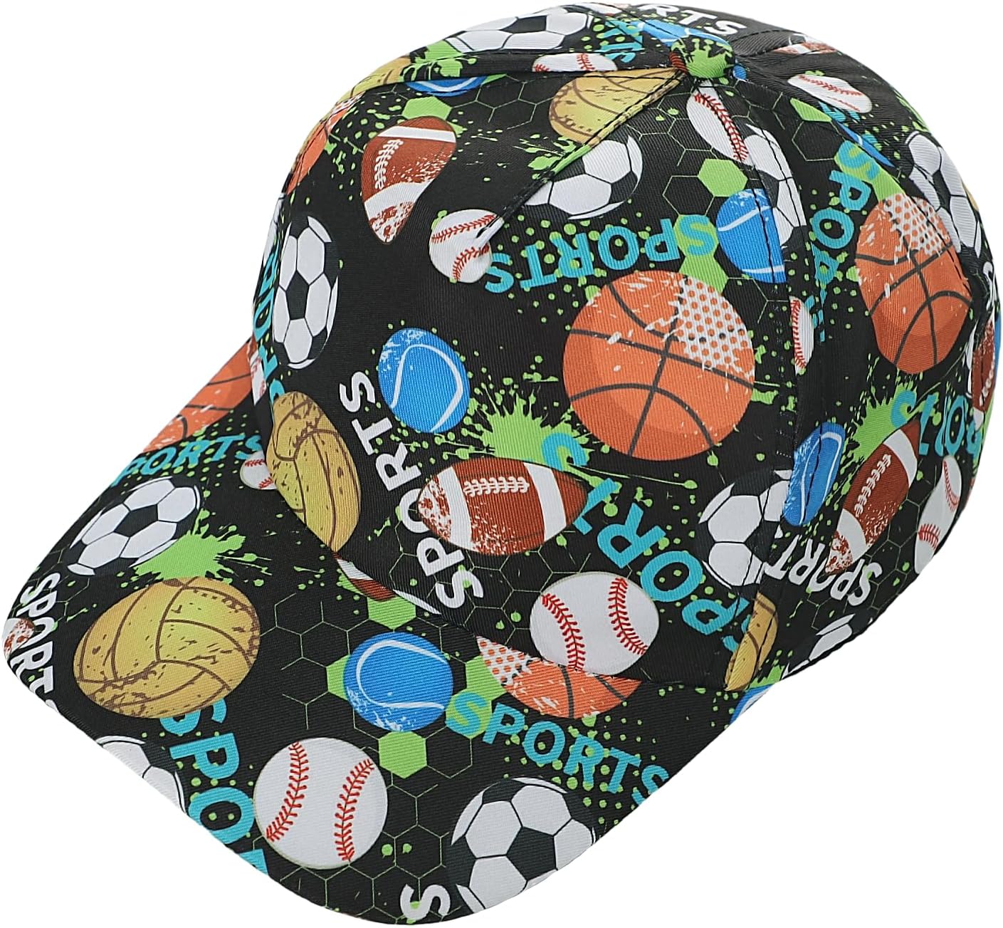 Kids Baseball Cap Adjustable Summer Sun Hat Curved Brim Trucker Hats for Boys Girls 4-8 Years Outdoor School Travel Sports