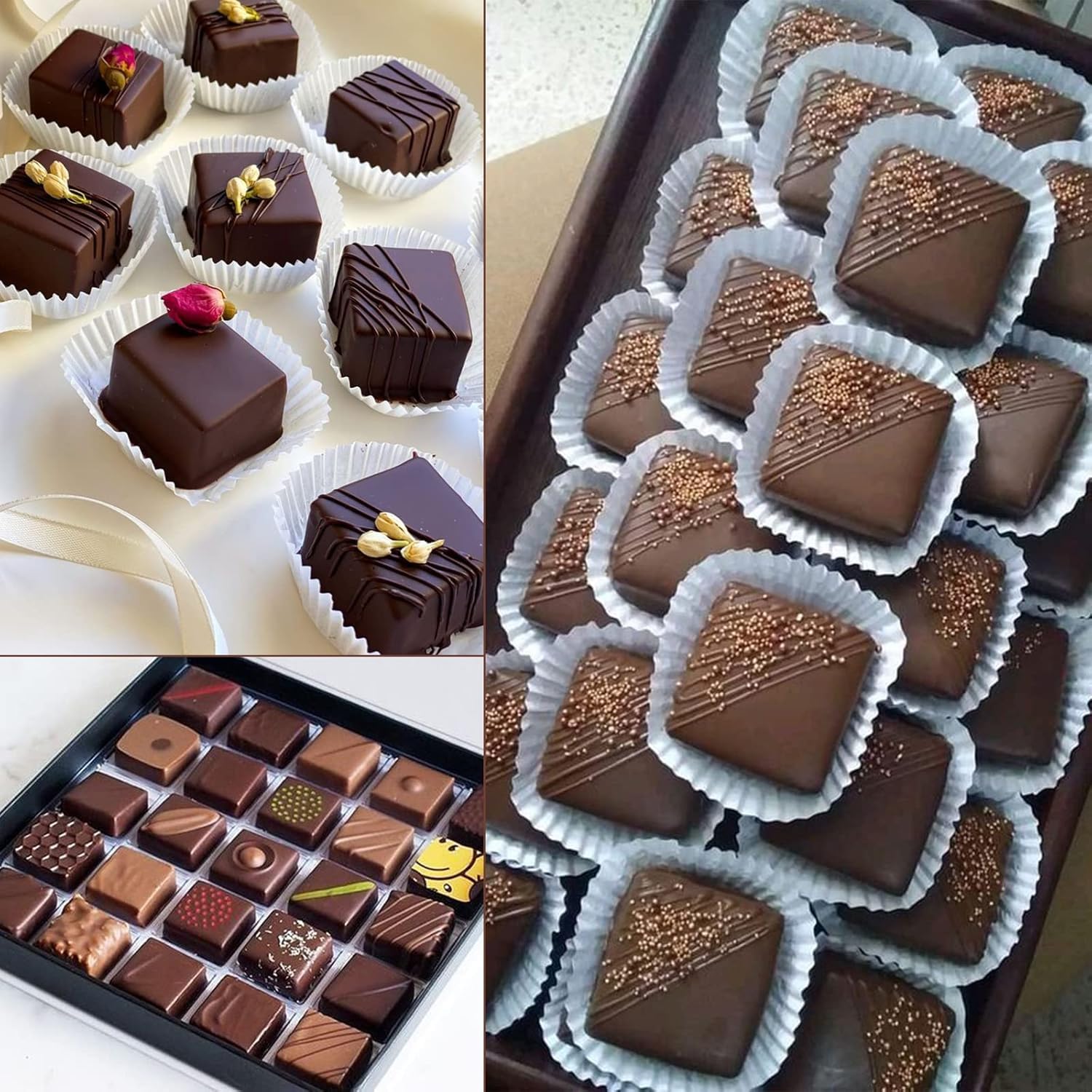 Paquete de 2 moldes de silicona cuadrados de 40 cavidades – para bombas de grasa, trufas keto, cubitos de hielo para whisky y fabricación de dulces, antiadherentes, aptos para congelador a 9