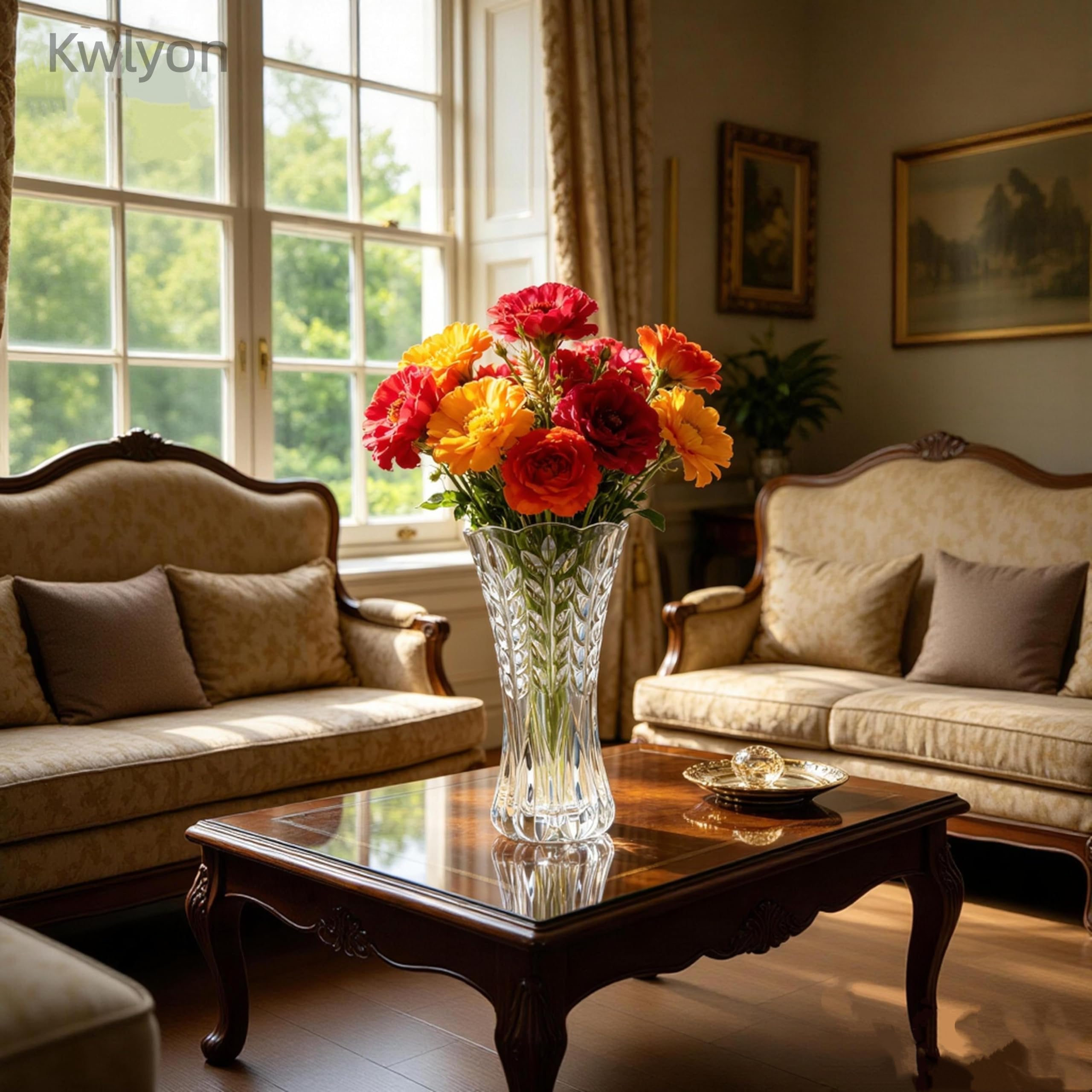 Grand Vase à Fleurs 30,5 cm - Plastique Incassable Comme Verre et Cristal - Rose pour Décoration Maison, Bureau, Mariage