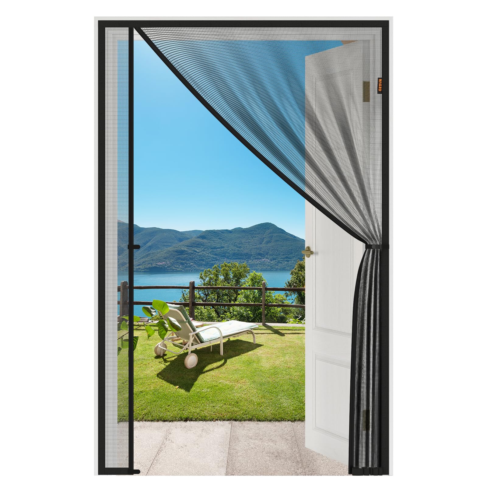 MAGZO Magnetic Screen Door, Fits 36'' x 82'' Door(Mesh Size 38'' x 83''), Left Right Side Opening, Scratch-Proof Polyester, Pet&Kids Friendly, Keep