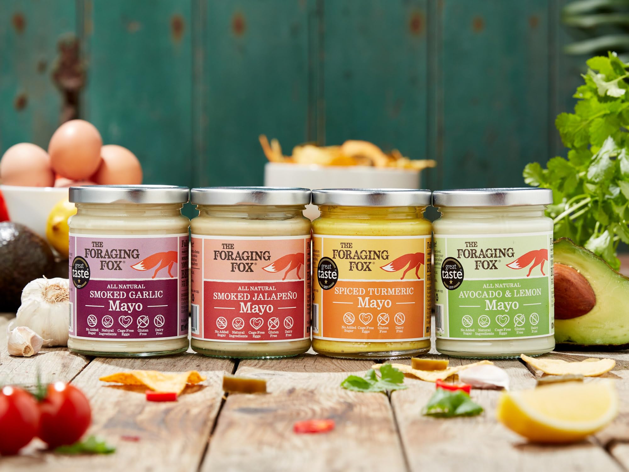 The Foraging Fox | Ohne Zuckerzusatz Glutenfrei Gewürzte Kurkuma Mayo, 6 x 240 g