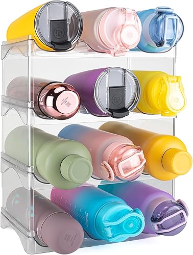 Miniatura 9 de Organizador de botellas de agua para gabinete, organizador de botellas para gabinete, paquete de 4 soportes para botellas de agua, almacenamiento de