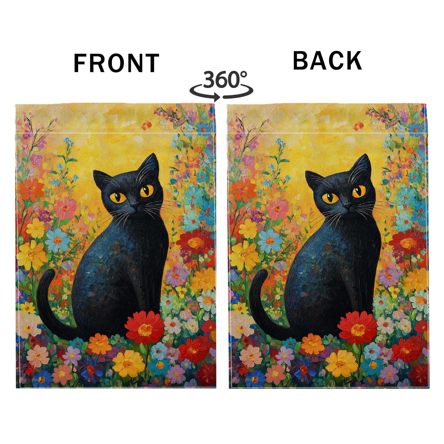 Bandiera Da Giardino Decorativa Con Gatto - Toni Rosa, 30.5x45.7 Cm, In Poliestere Resistente, Per Cortile, Balcone E Vasi Di Fiori (Asta Non Inclusa)