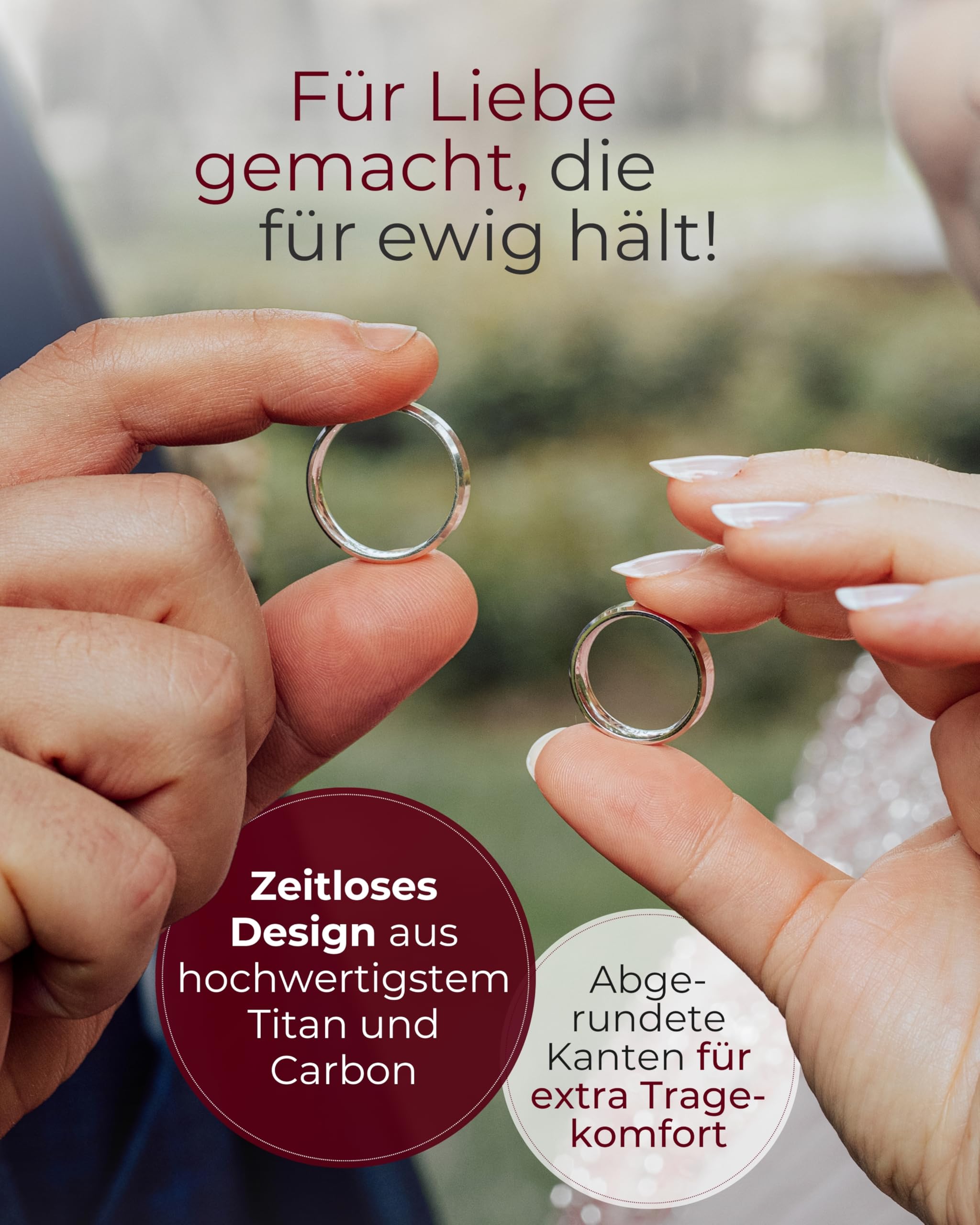 123traumringe Eheringe in Carbon & Titan I Partnerringe mit Brillant & Etui I Gravierbare Eheringe mit Ringgröße 50-70 mm I Hochwertige Verlobungsringe in 4,5 mm Breite & 1,8 mm Stärke | S77
