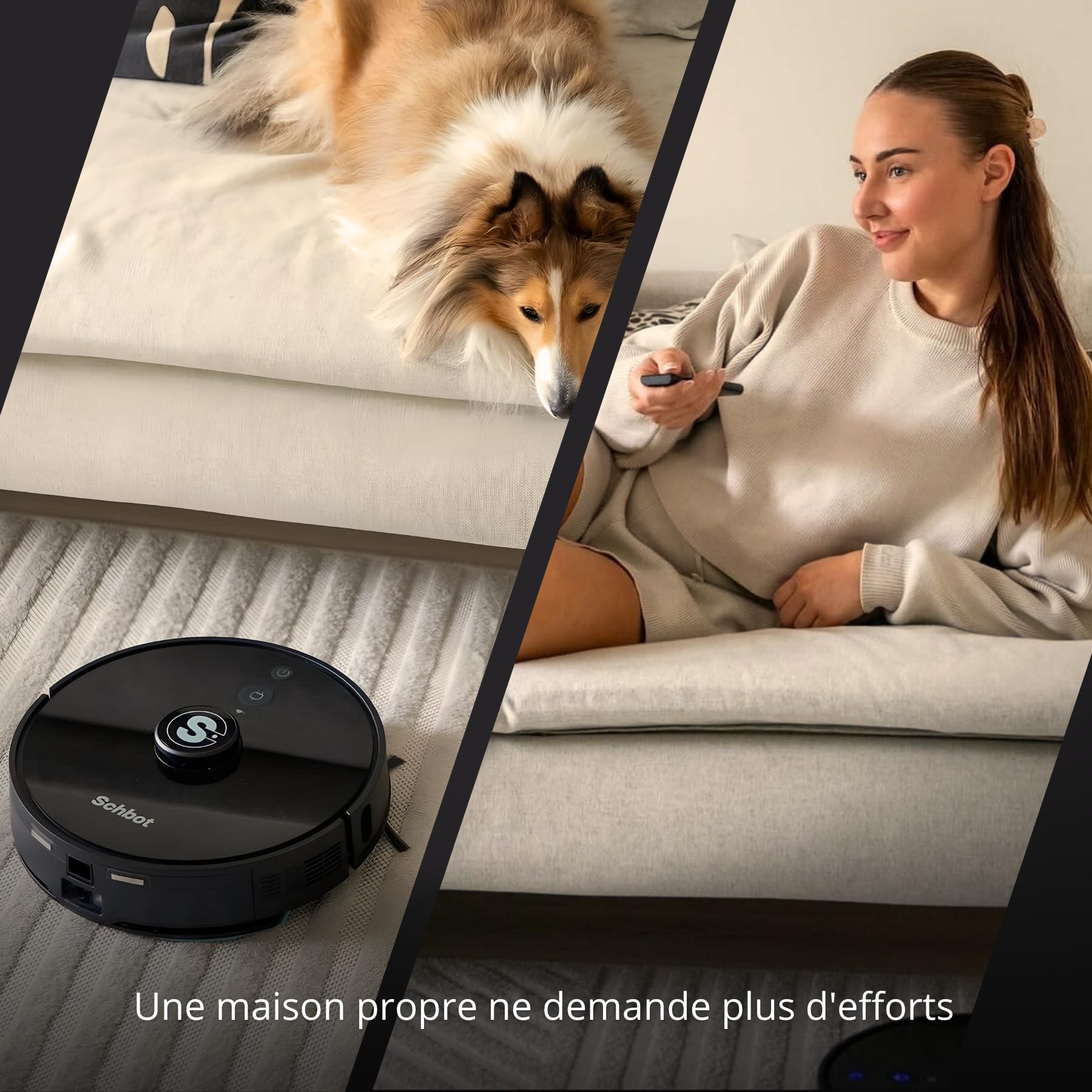 F2 Robot aspirateur Laveur avec Base d'Autovidage, 60 Jours d'Automatisation, Laser LDS, aspirateur Robot Laveur avec Station 3en1, Murs Virtuels, App/Alexa, Idéal pour Poils d'animaux