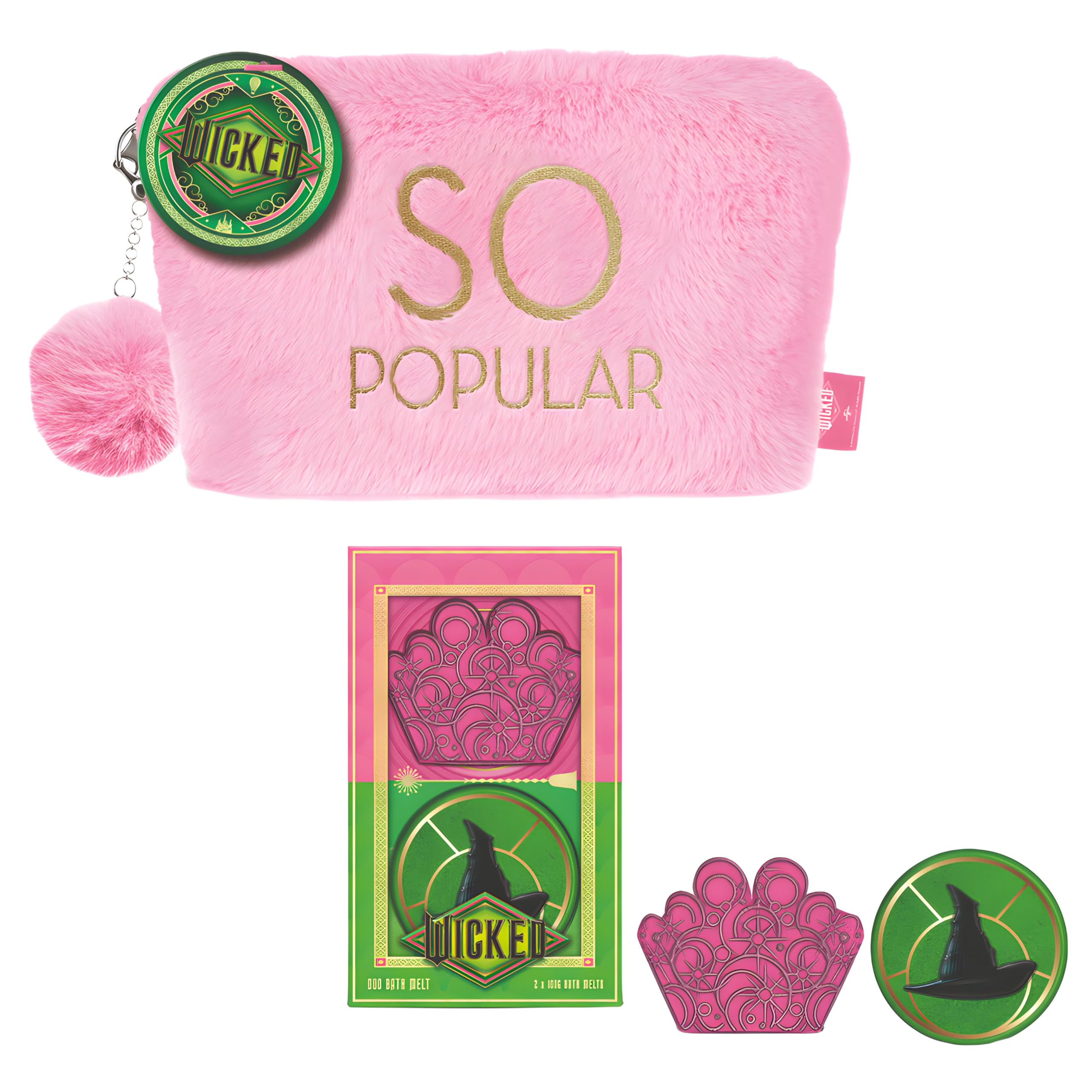 Official Wicked Gift Collection (Cosmtic Bag and Bath Bomb), Pink, Standard