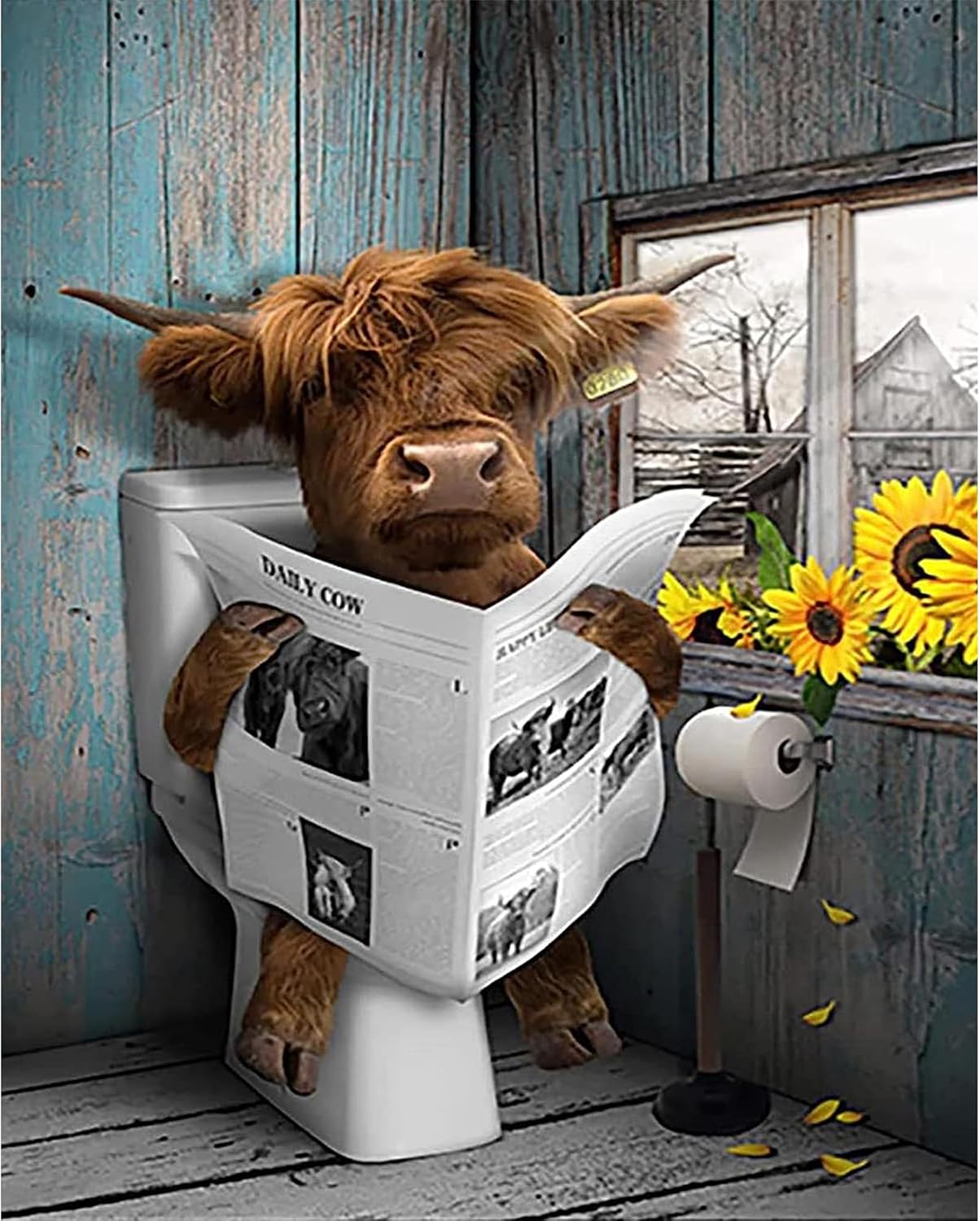 Highland Cow Paint by Numbers Adult KitAdult Paint by Numbers Cow,Cow