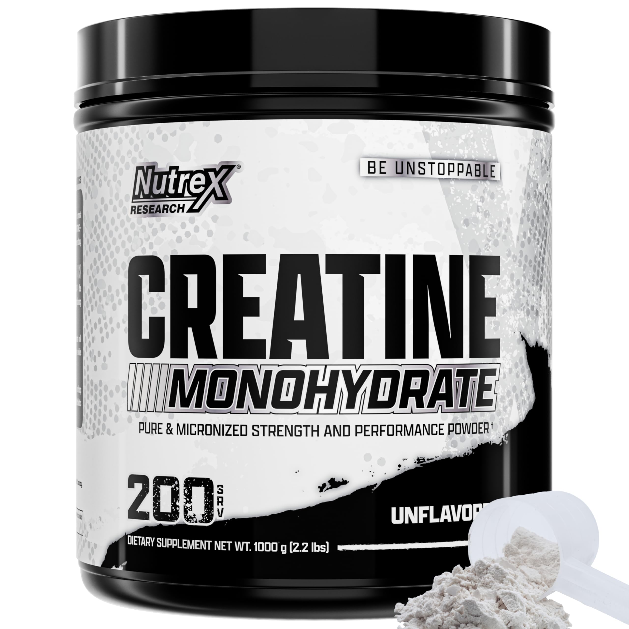 Nutrex Research Creatine Monohydrate Powder, (Unflavored, 200 Servings) - Powerful Muscle Enhancer, Premium Micronized Formula for Rapid Absorption, Boosts Strength, Enhances Muscle Growth.