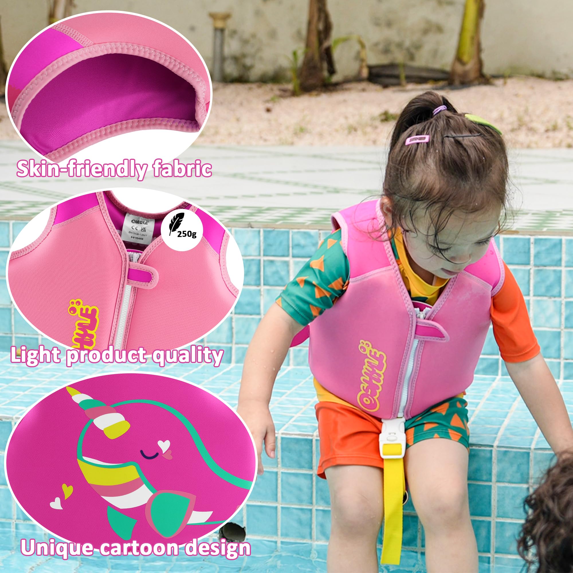 OSHYLE Giubbotto da Nuoto in Neoprene per Bambini - Aiuto Ideale per Il galleggiamento per Bambini