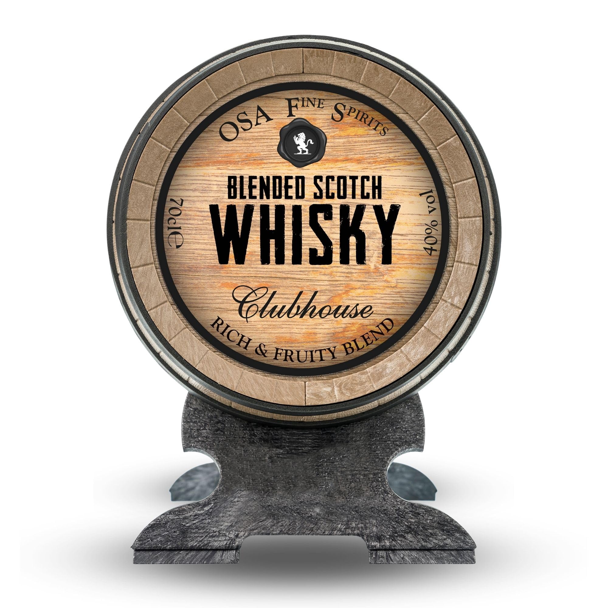 OSA Fine Spirits Clubhouse Blended Scotch Whisky, Barrel Edition | 40% ABV | 70cl | Rich Sweet, Spicy Flavours | Award-Winning Blended Scotch Whisky | Enjoy Neat or in Drinks | Barrel Whisky Gift