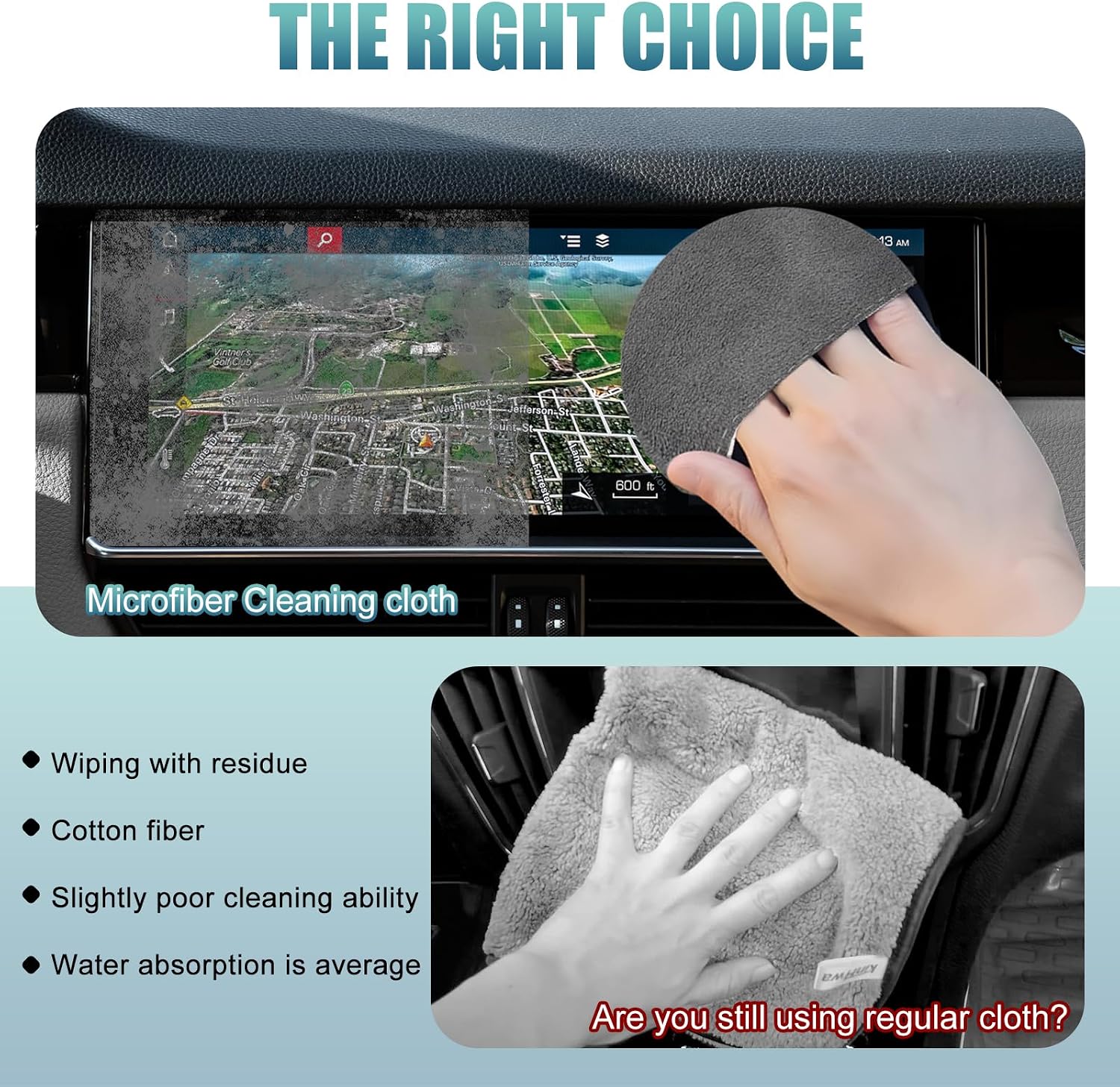 Car Screen Cleaner Round, Auto Touchscreen Cleaning Wipes, Microfiber Screens Clean Cloth Cars Interior Accessories Universal for Vehicle Dashboard Display Tesla ect(Green)